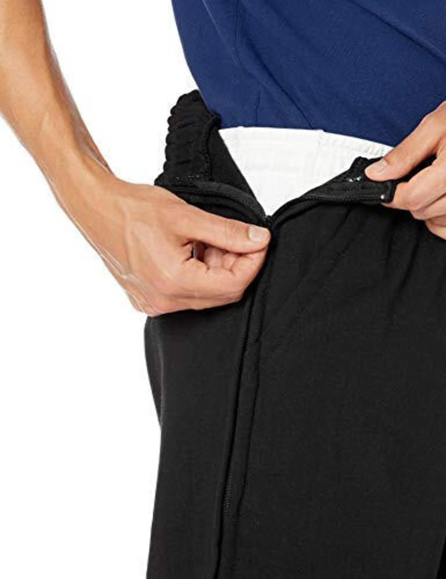 Adaptive Full-Length Side-Zipper Fleece Pant, Unisex Elastic-Waistband Pants with two Full-Length Side Zippers-Opens TOP to BOTTOM