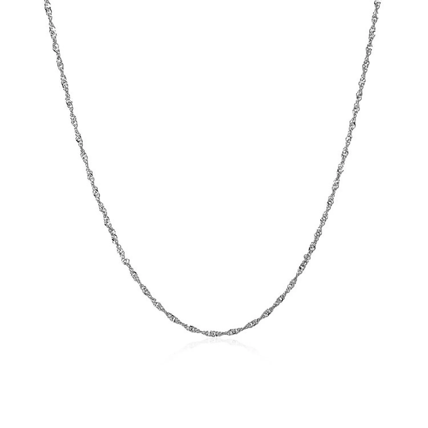 ARAIYA JEWELRY 14K White Gold 1.02 mm Singapore Chain 16'' for Women