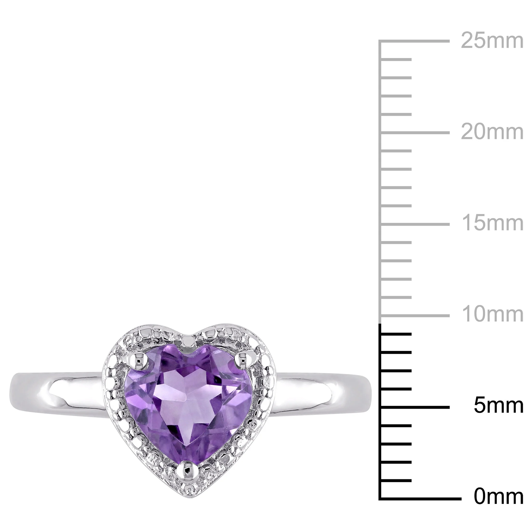Miabella Women's 1 Carat T.G.W. Heart-Shape Amethyst Sterling Silver Heart Halo Ring