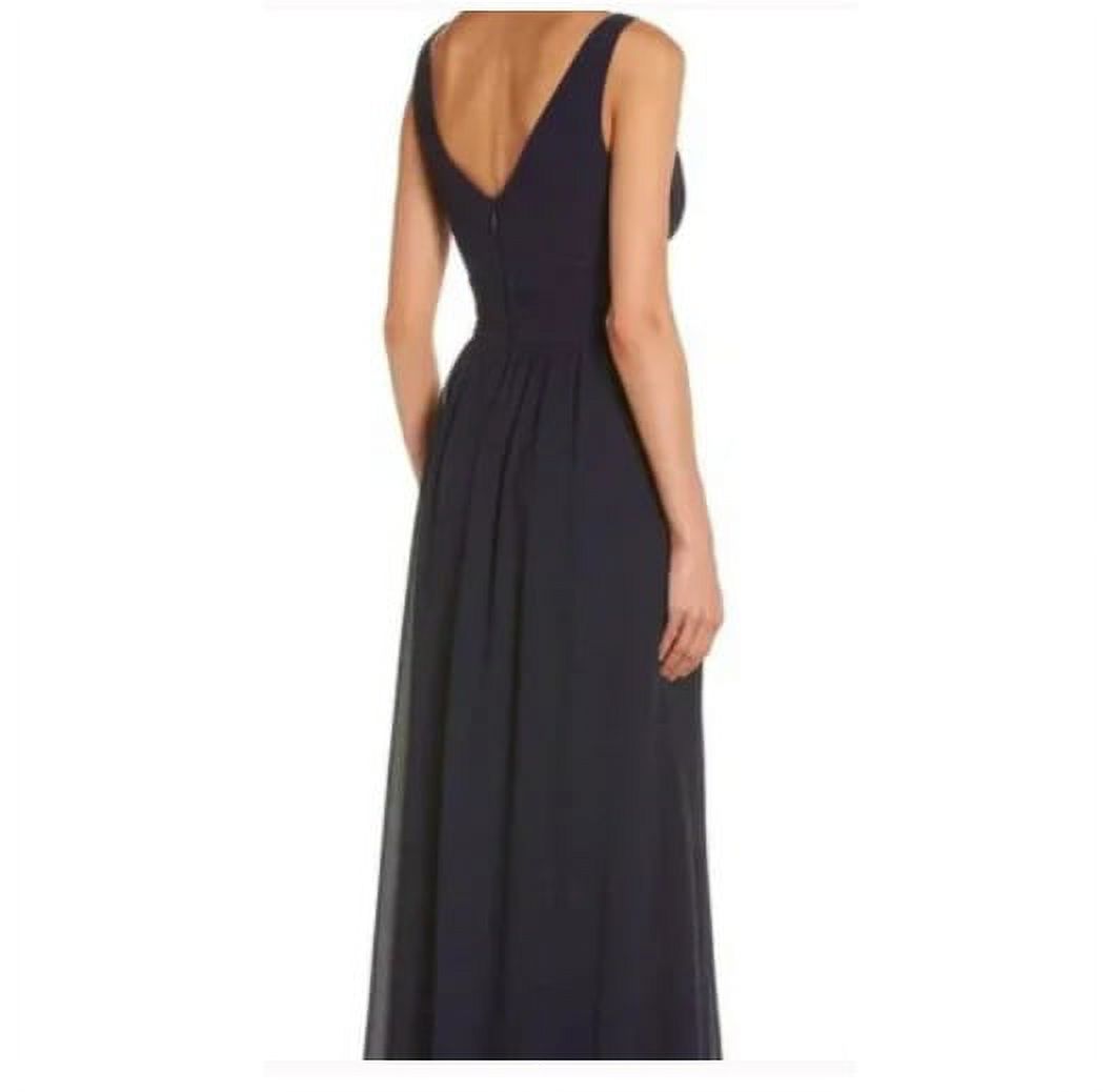 LuLu's Women's Sleeveless Plunging Neck Chiffon A-Line Maxi Dress Blue S, NWT