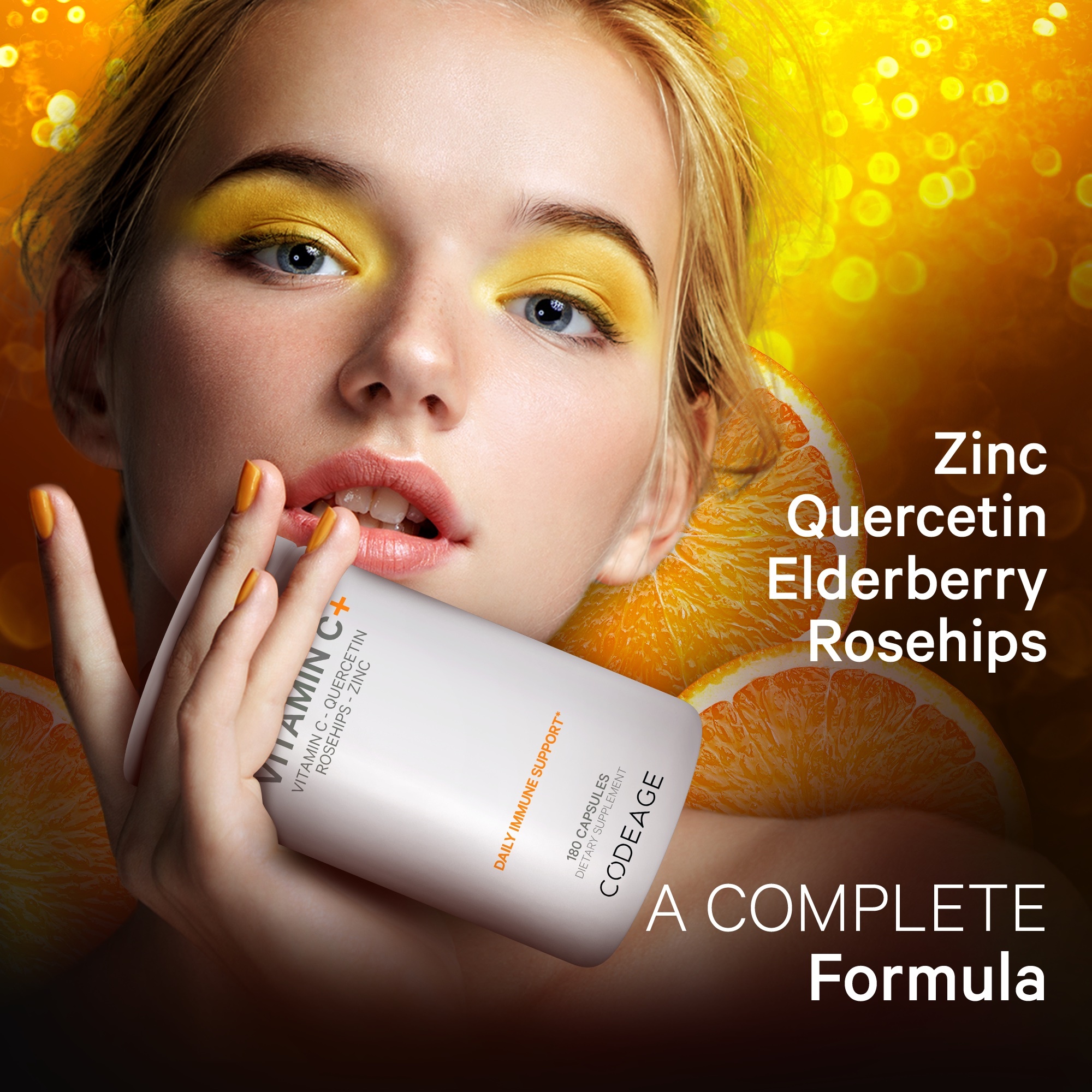 Codeage Liposomal Vitamin C 1500mg, Zinc, Elderberry, Citrus Bioflavonoids, Quercetin & Rose Hips, 180 ct