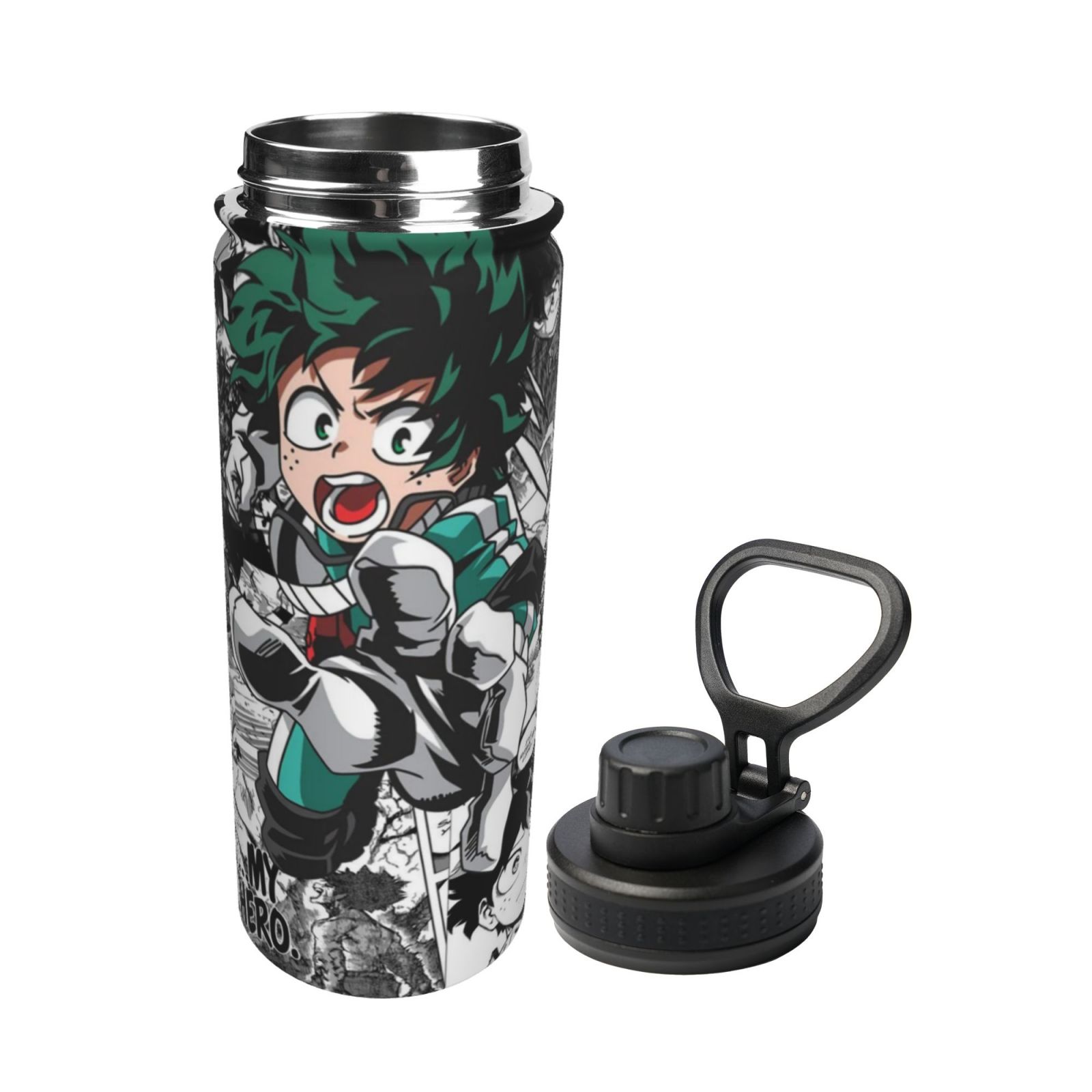 Academia Boku No Hero Sports Insulated Water Bottles Kettle Stainless Steel Portable Cup18OZ For Travel Gym School