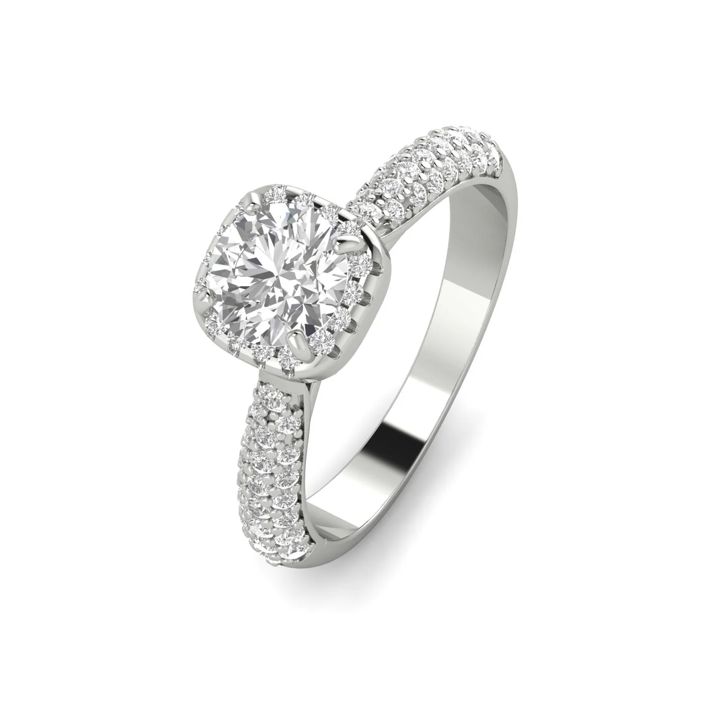 1.00ctw Diamond Halo Engagement Ring in 10k  White Gold