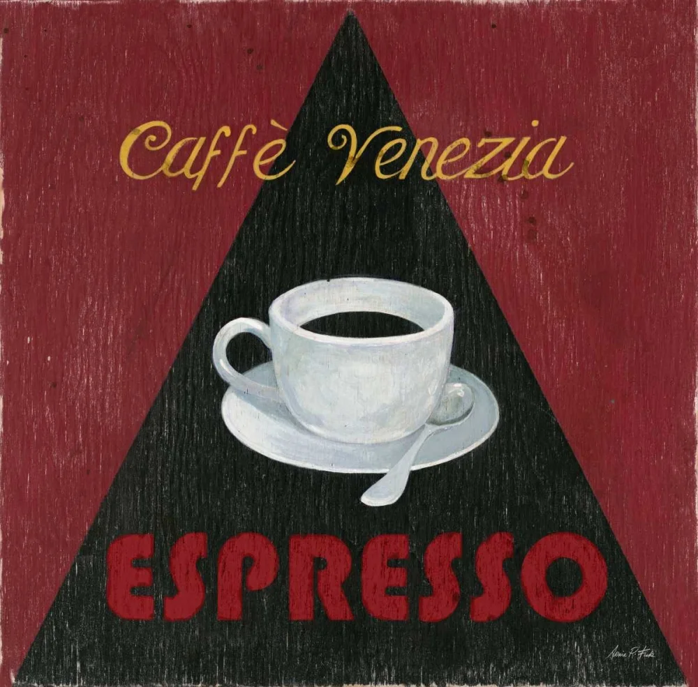 Fisk, Arnie 15x15 Gold Ornate Wood Framed with Double Matting Museum Art Print Titled - Caffee Venezia Espresso