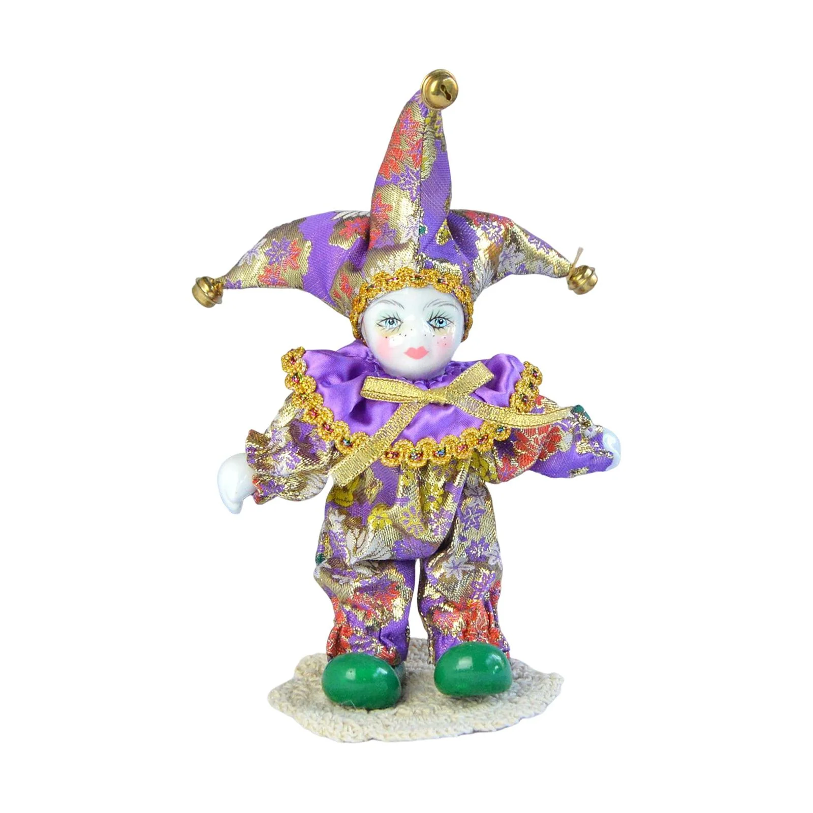 6'' Clown Doll Dressed in Gorgeous Outfits Porcelain Doll Figurine Crafts Arts Small Clown Doll for Valentin Gift Kids Toy Game