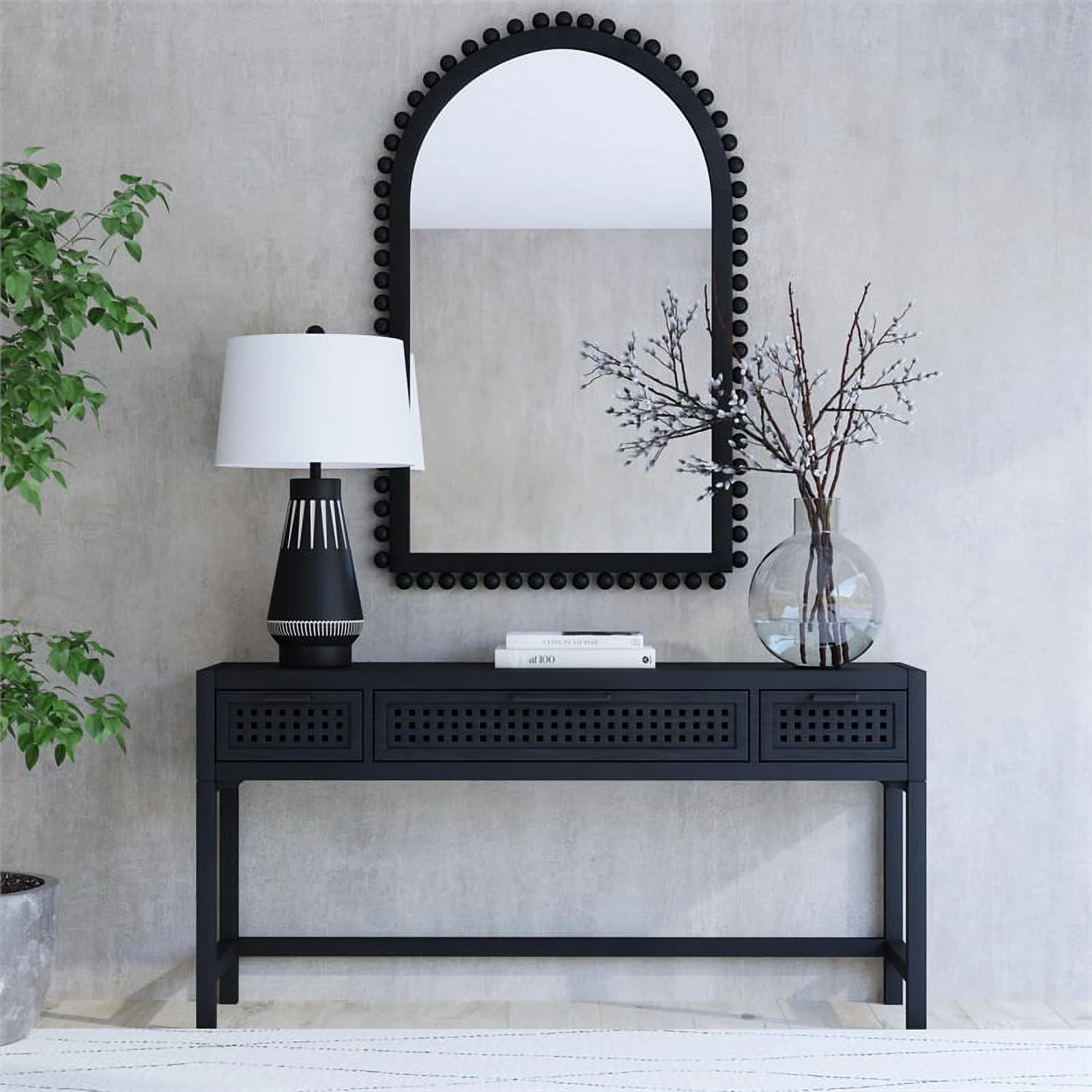 Pentak Console Table in Black Wood