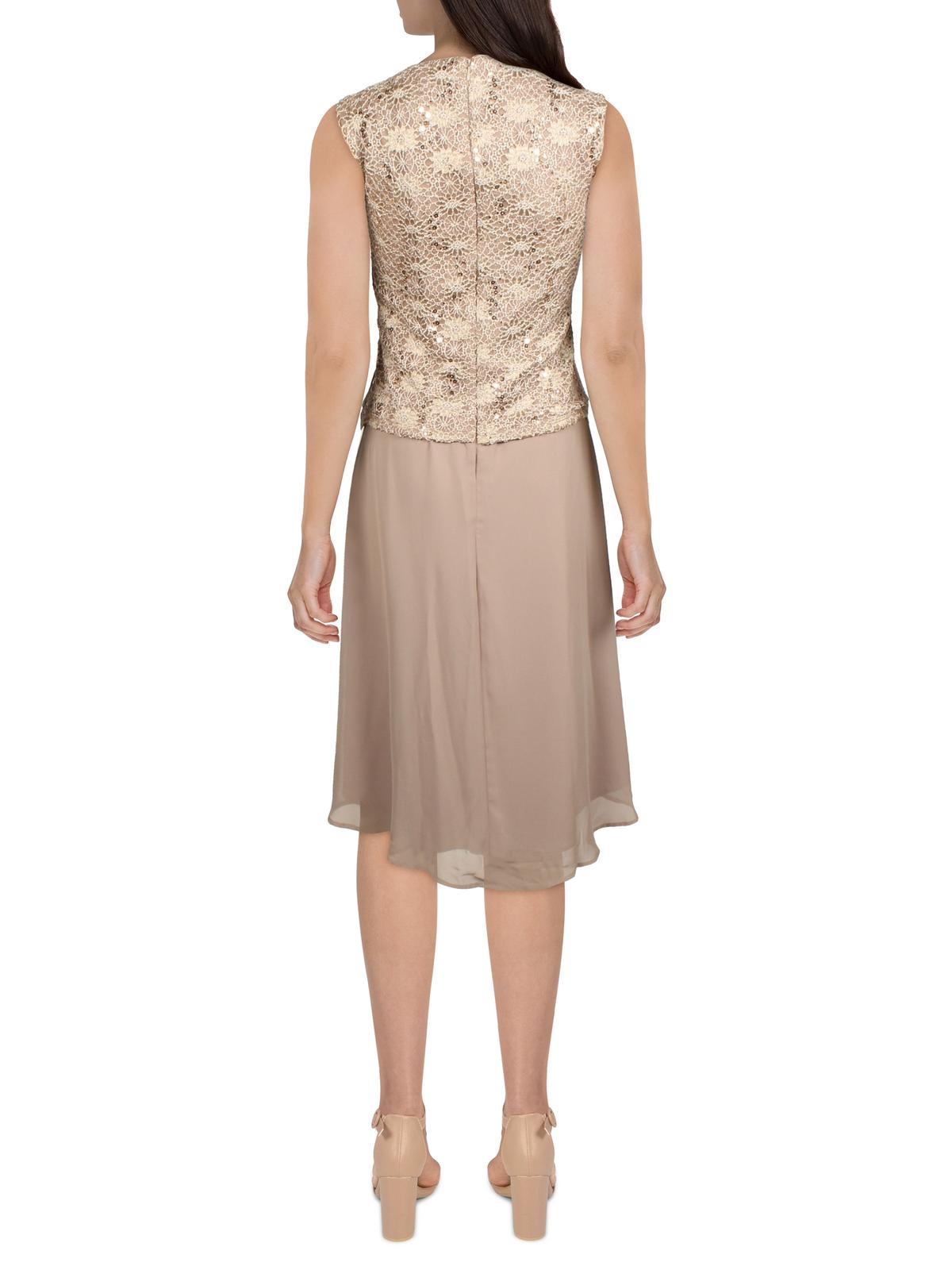R&M Richards Womens Lace Sleeveless Cocktail Dress