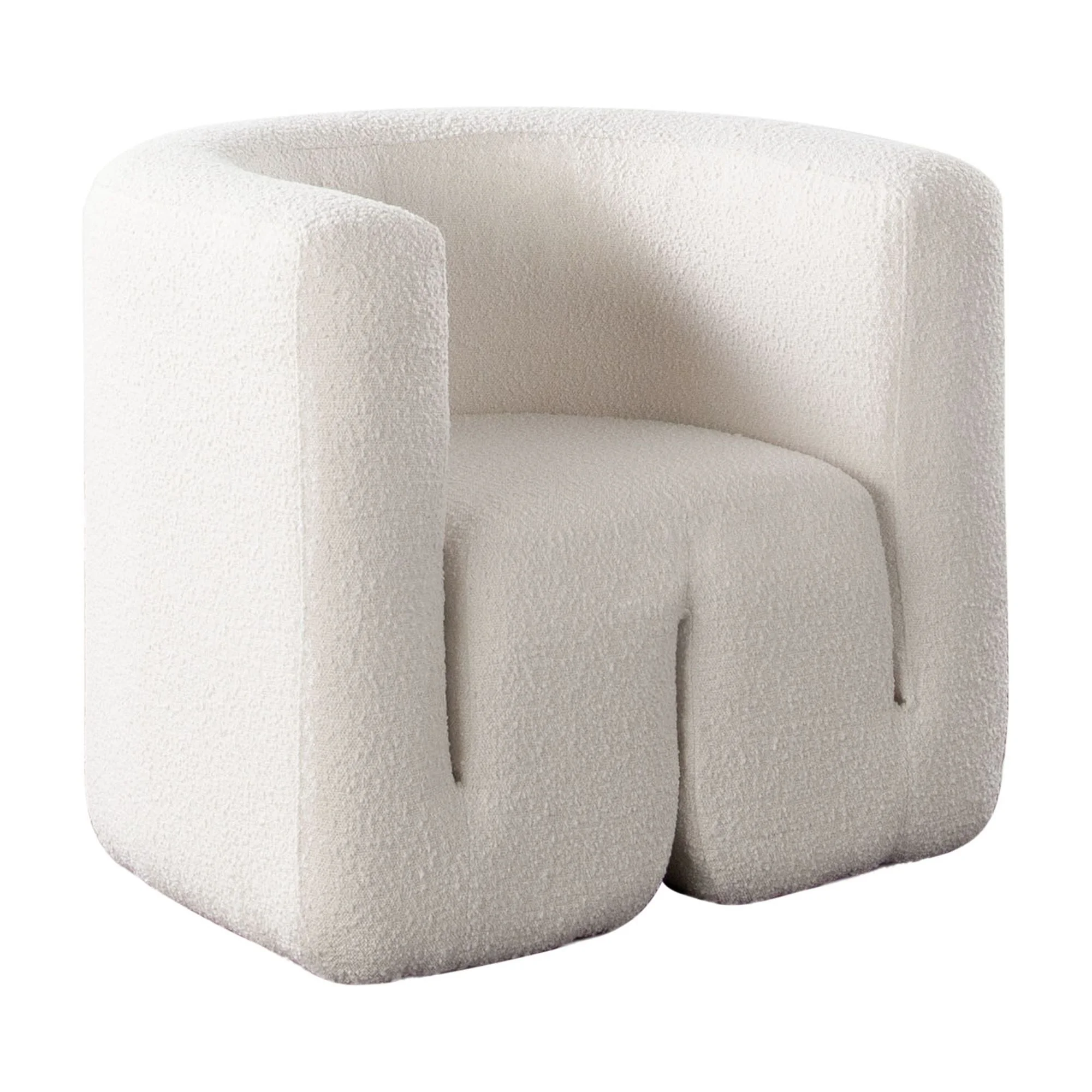Pulse Accent Chair in Ivory Boucle Fabric by Diamond Sofa