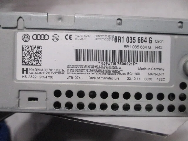 Pre-Owned 2015 Audi Q5 Media Player OEM - Verify Specific Vehicle Fitment In Description - (Good)