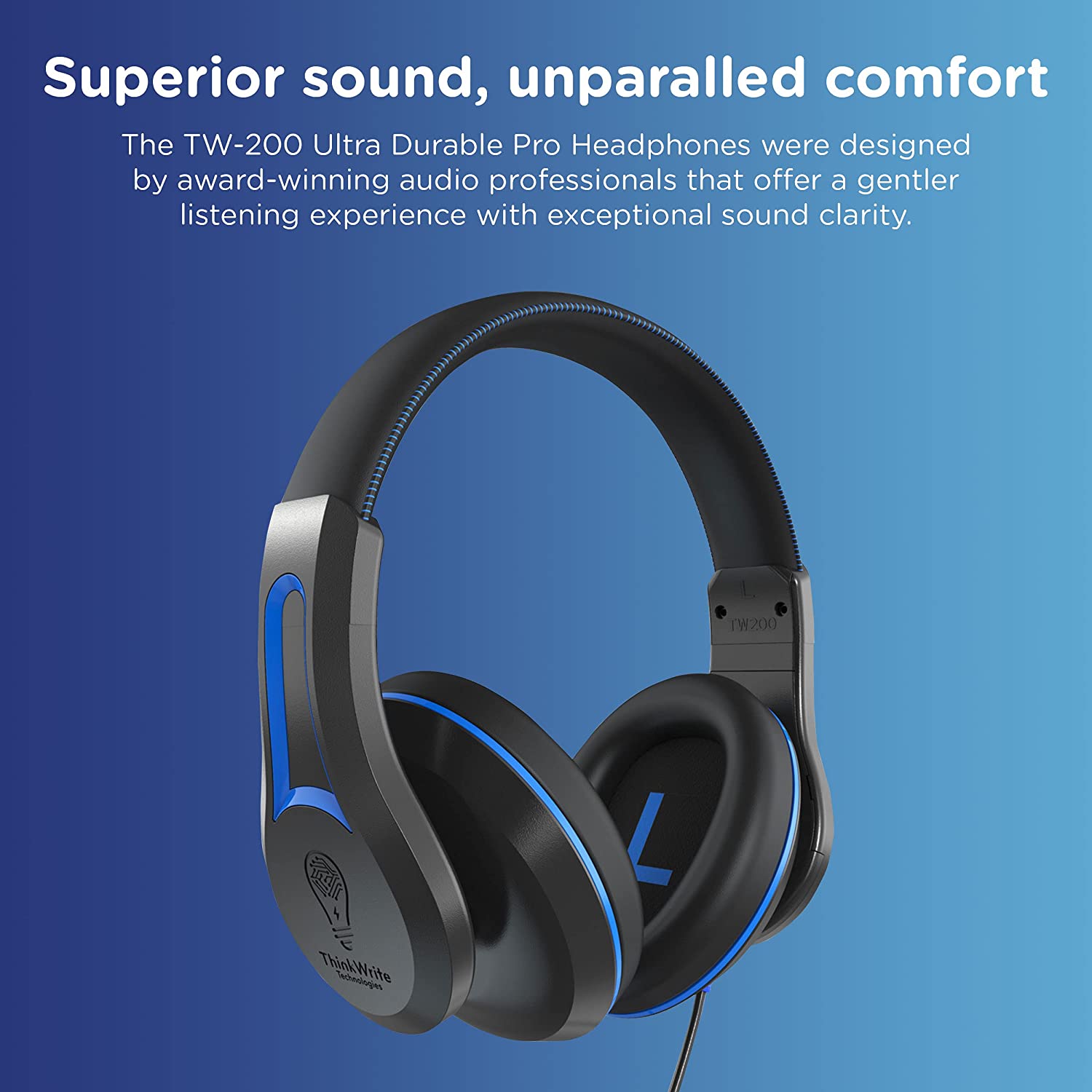 ogies Ultra Durable Pro, TW200 | Premium Over-Ear Noise Reducing Headphones (3.5mm Jack)