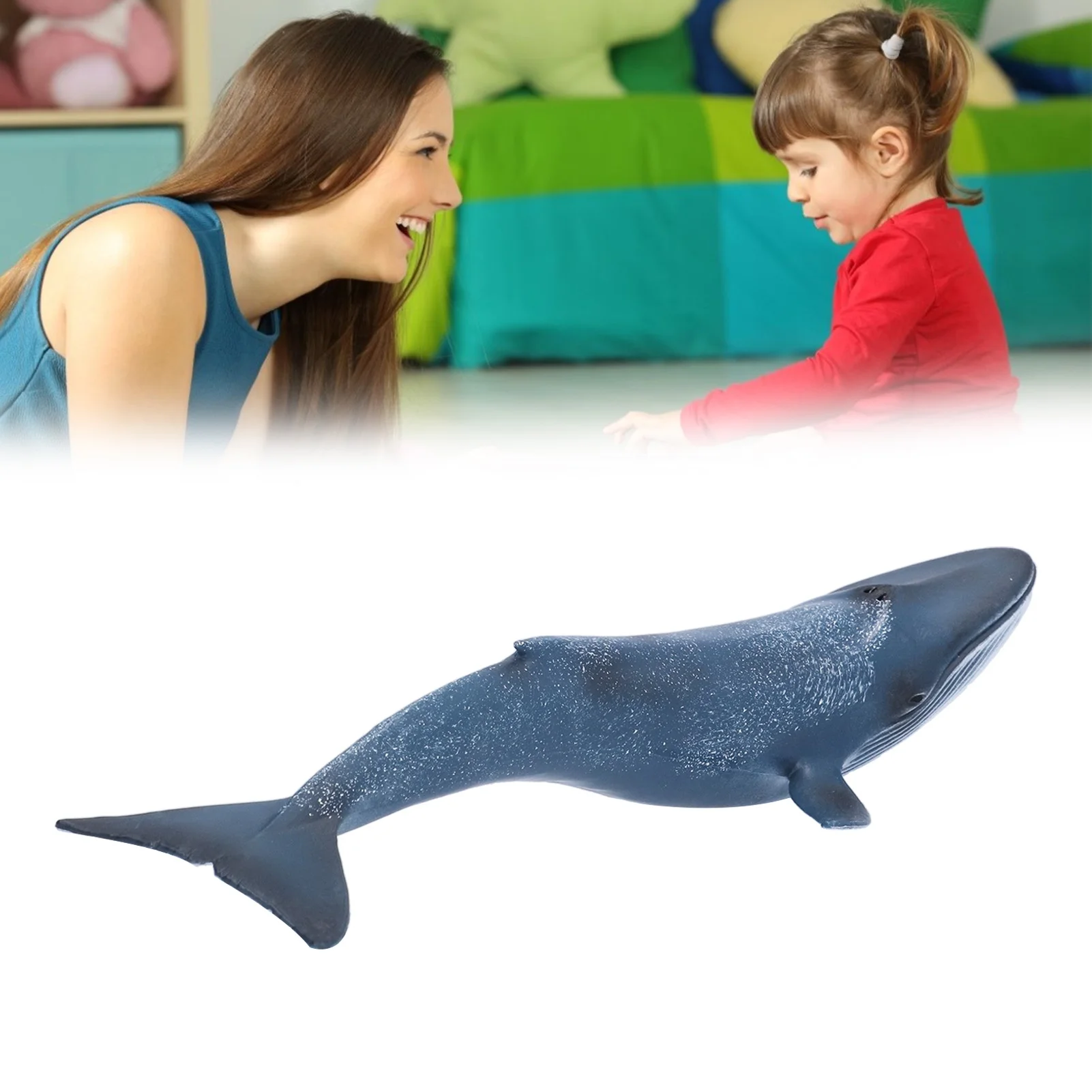Blue Whale Sea Life Action Figure Ocean Model Toy Set Educational ,lastic Large Ocean Animal Figurine, Role Play, Swim, Bath and Collectors Toys for Kids