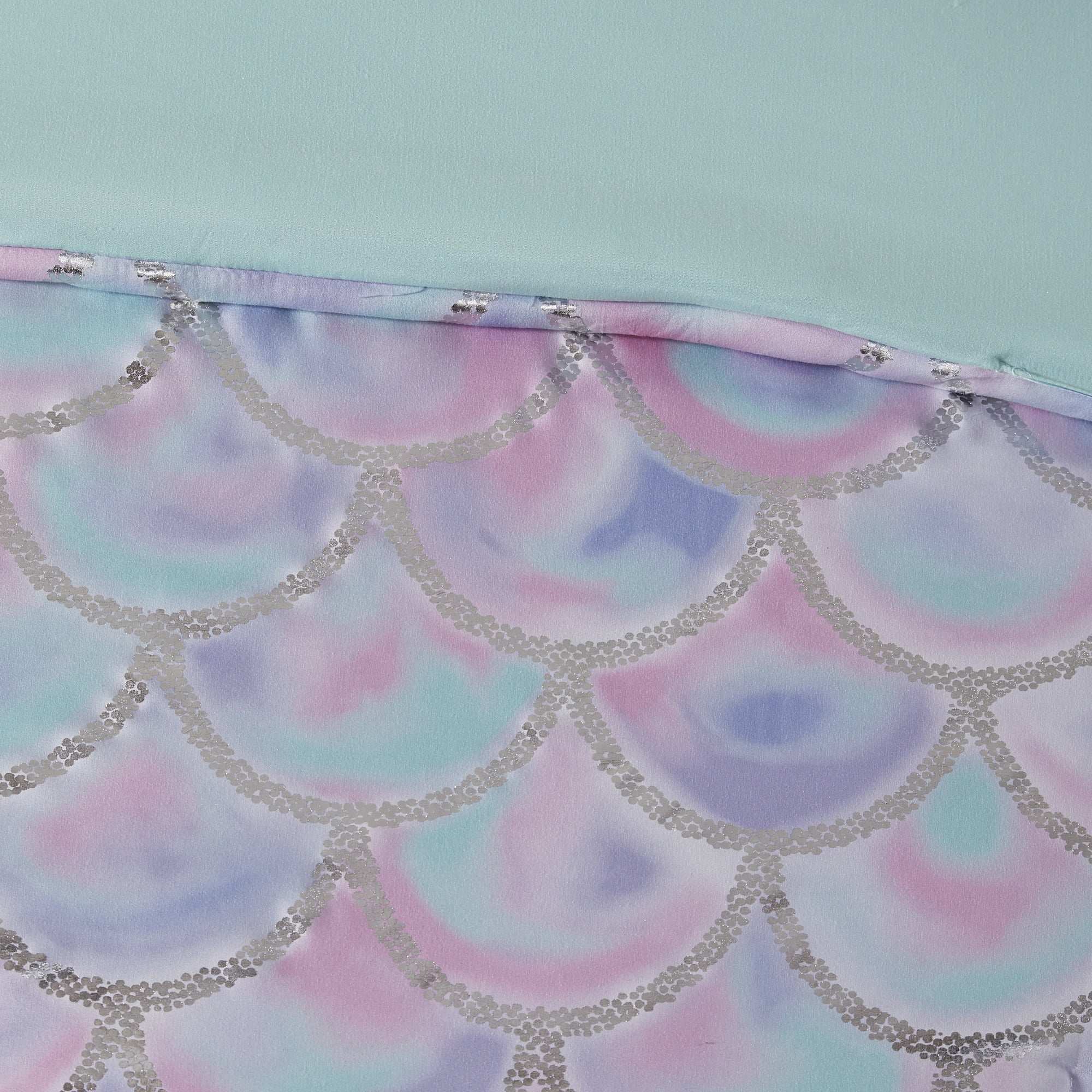 Mi Zone Twin/Twin XL Reversible Comforter Set with Decor Pillow 3-Piece Metallic Printed Aqua/Purple
