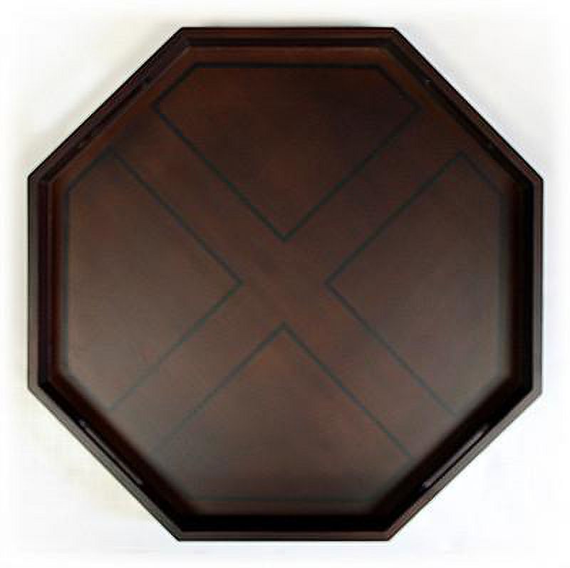 Mountain Woods Brown Octagon Ottoman Wooden Serving Tray - 22