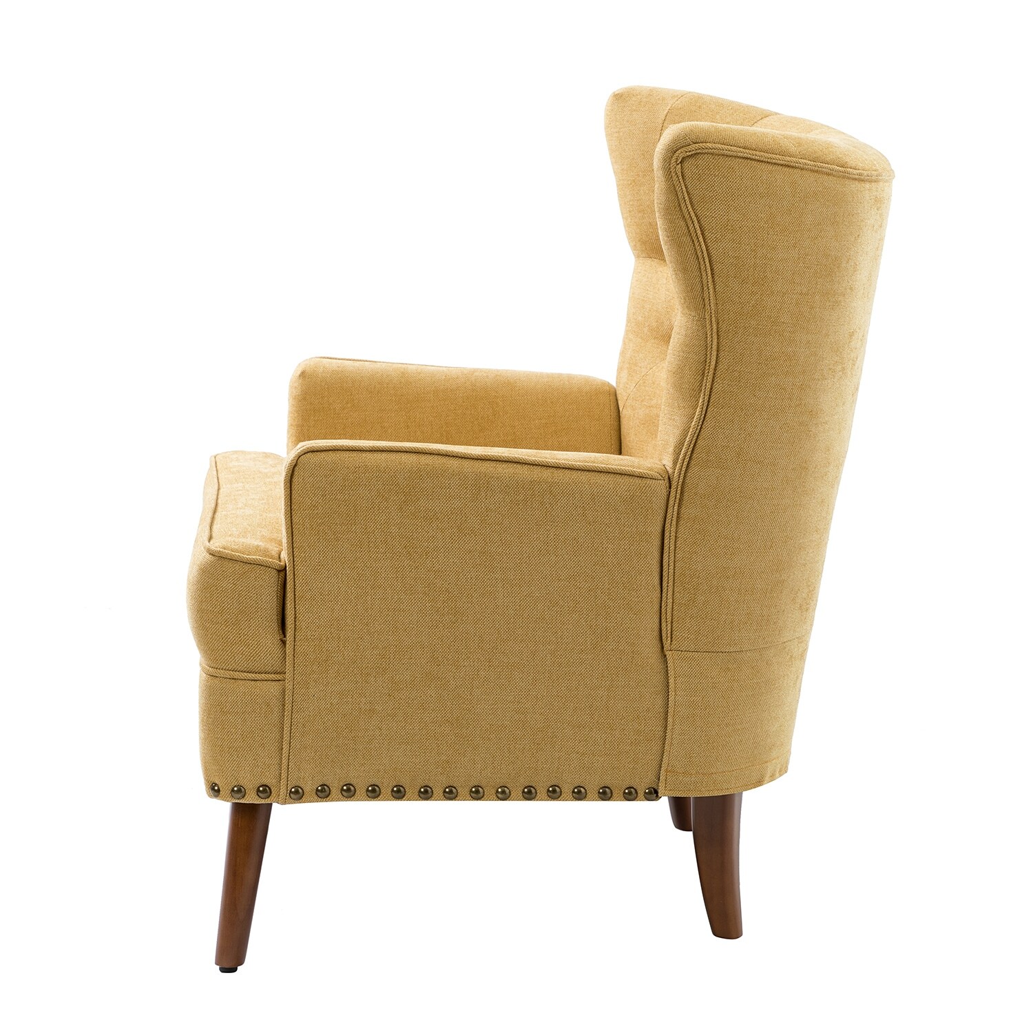 HULALA HOME Alpheus Accent Armchair with Tufted Back Set of 2 by  MUSTARD