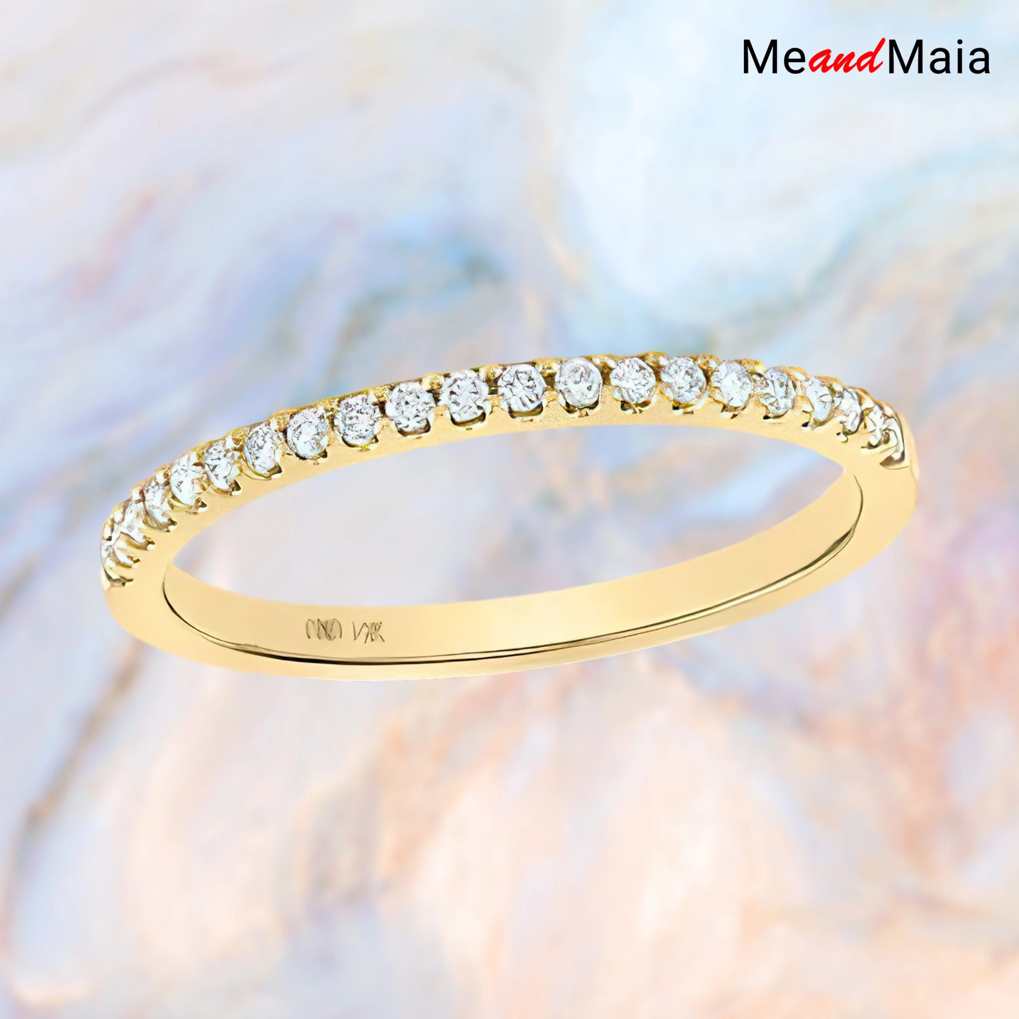 Bridal Proposal Wedding Engagement Ring Band 14k Yellow Gold Slender Prong set Natural Diamonds 1/6 cttw Size 7 Fine Jewelry