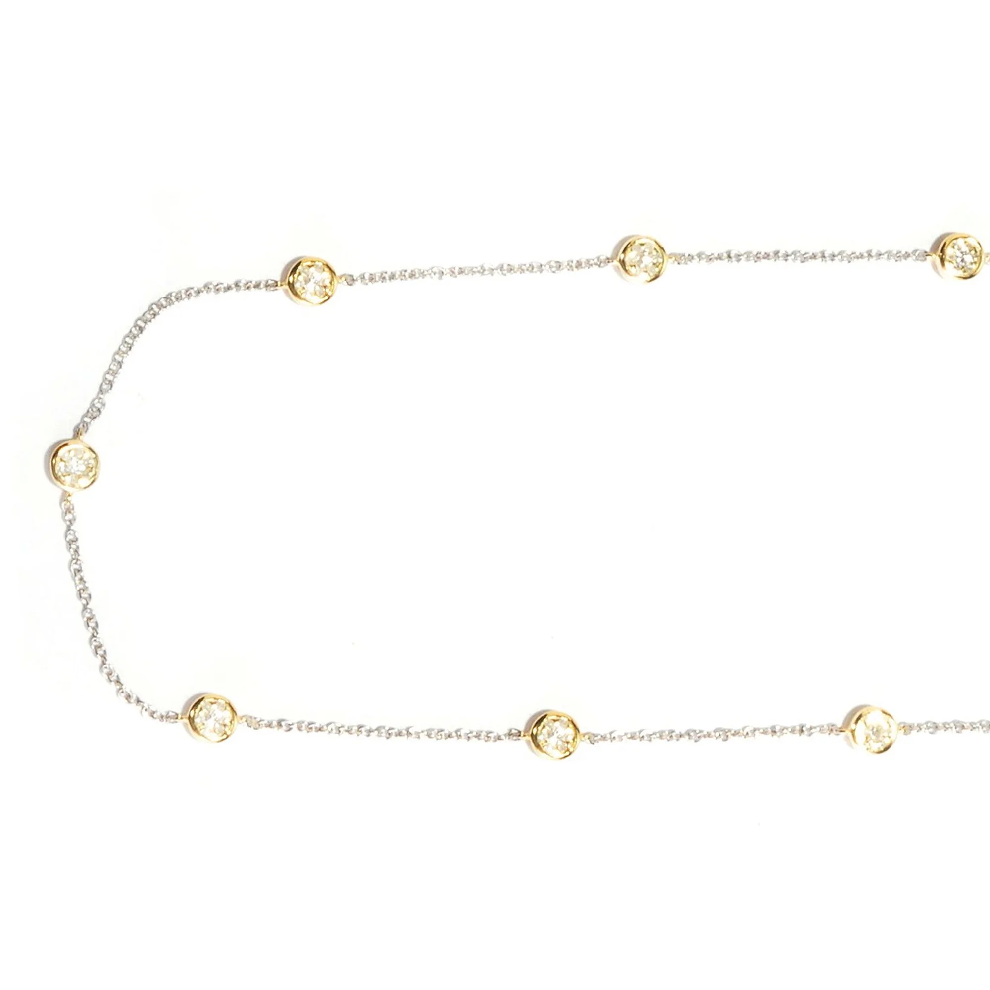 Yellow Gold Over Silver 1.01Ctw Diamond Chain Necklace 24.00