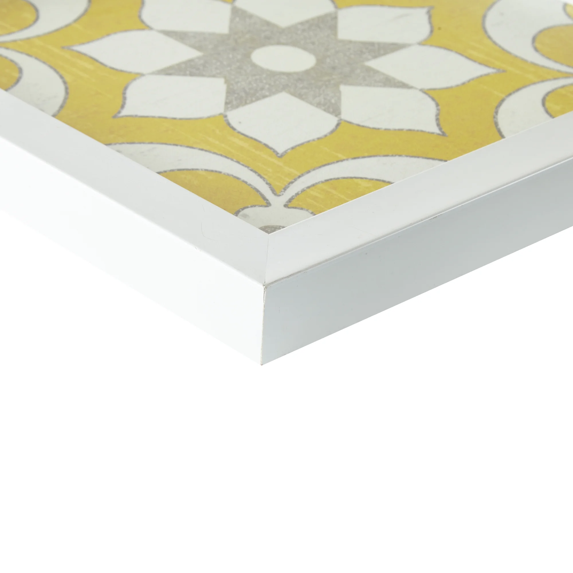 Madison Park Patterned Tiles Distressed Yellow Medallion 3-piece Wall Decor Set, 13.75