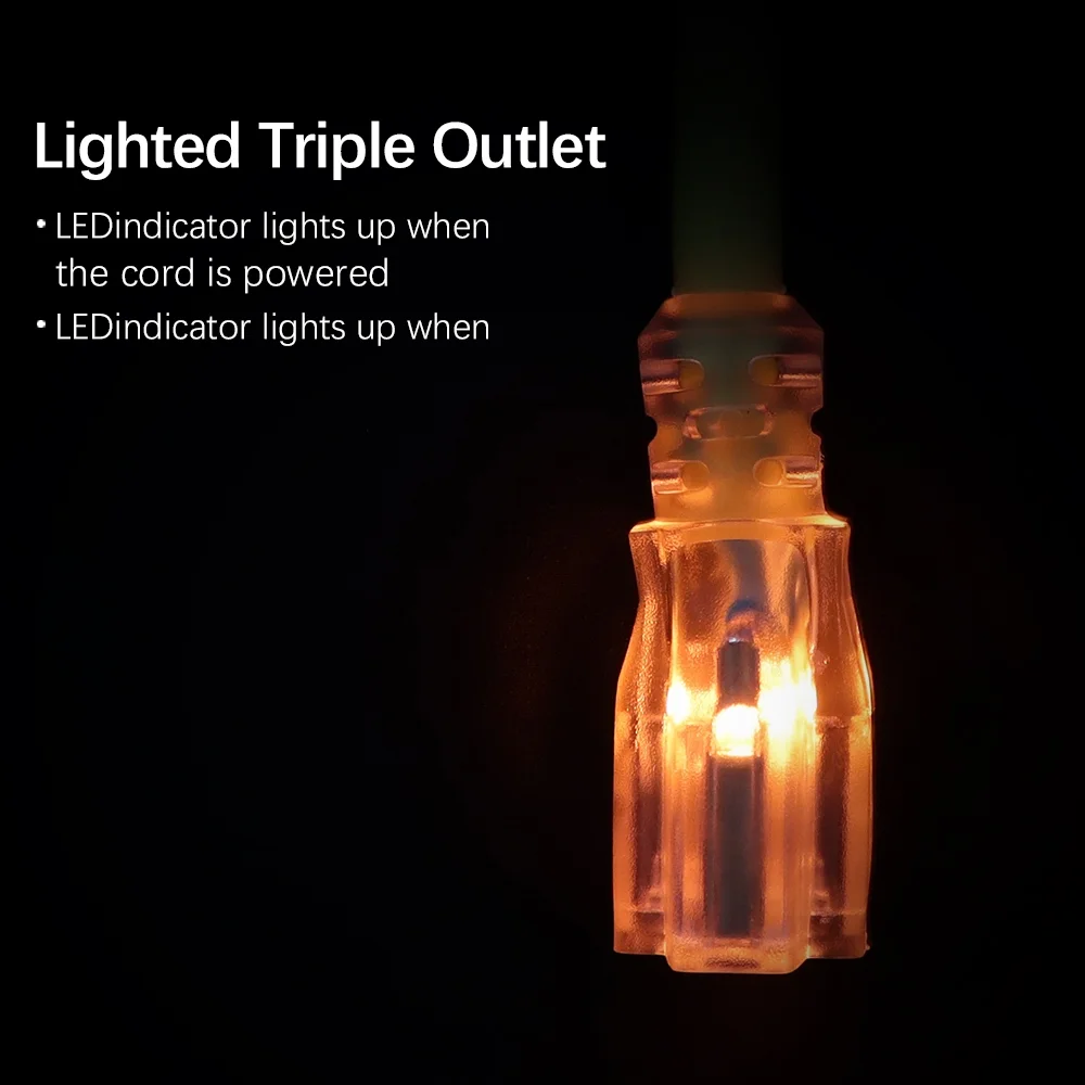 EP 10 Ft 10/3 SJTW Yellow Outdoor/Indoor Extension Cord, 10 Gauge Durable Electrical Cable