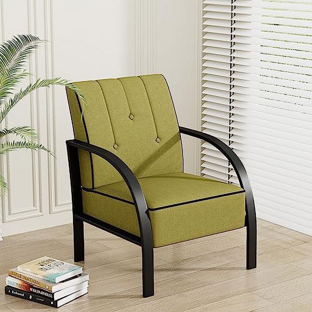 TJUNBOLIFE Accent Chair  Mid Century Living Room Armchair Upholstered Modern Sofa Side Chairs Comfy Reading Chair for Living Room  Office  Bedroom  Apartment Green