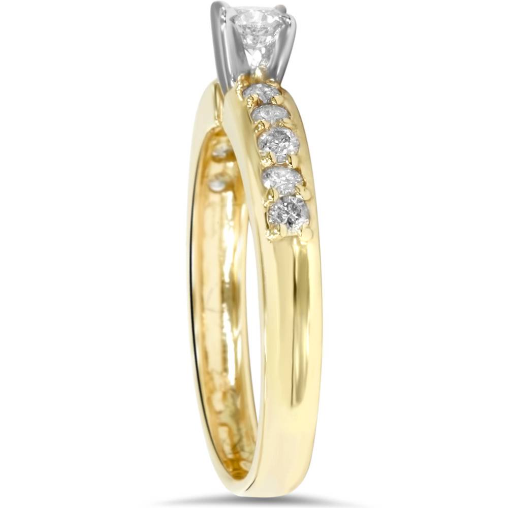 1Ct Round Cut Moissanite (VVS1/D) 14K Yellow Gold Solitaire Ring Fine Jewelry for Women Gifts