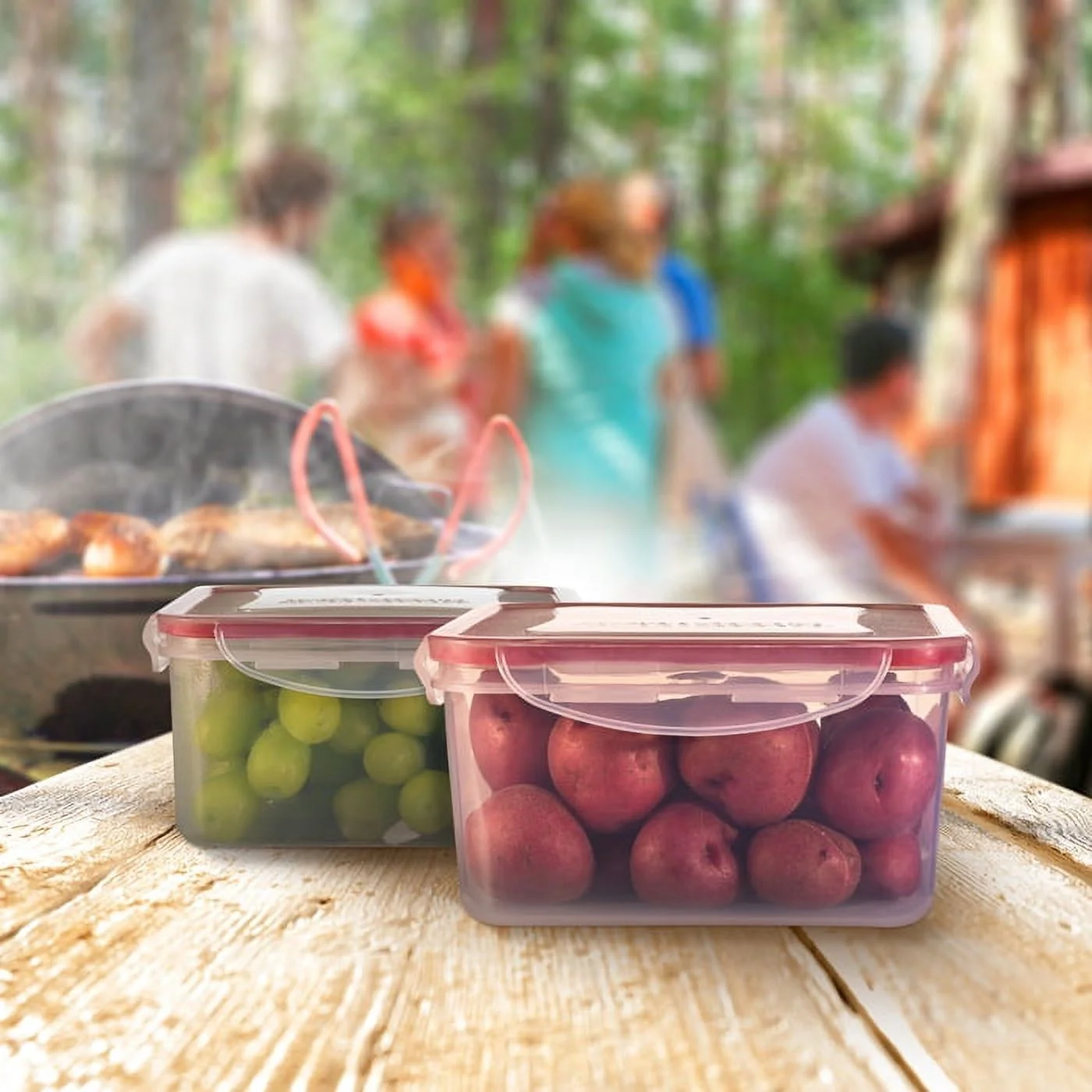 Sealco Food Storage Containers with Lids – Reusable Plastic Containers – BPA-Free, Stackable, Microwave, Dishwasher, Freezer Safe – Airtight – 12 Piece Set