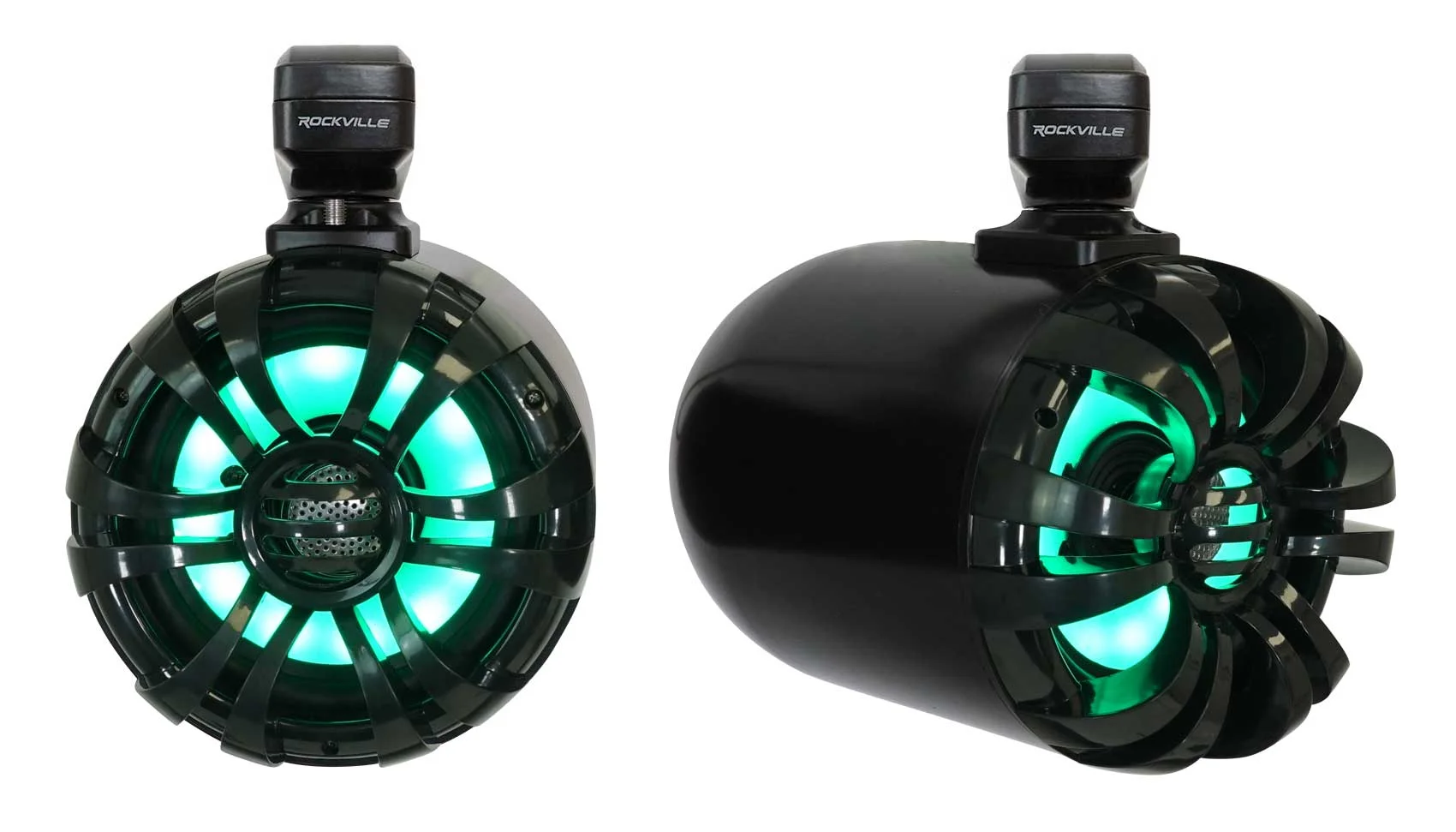 Memphis MXAZ24MC 2-Zone Marine Bluetooth Receiver+Black Wakeboard LED Speakers
