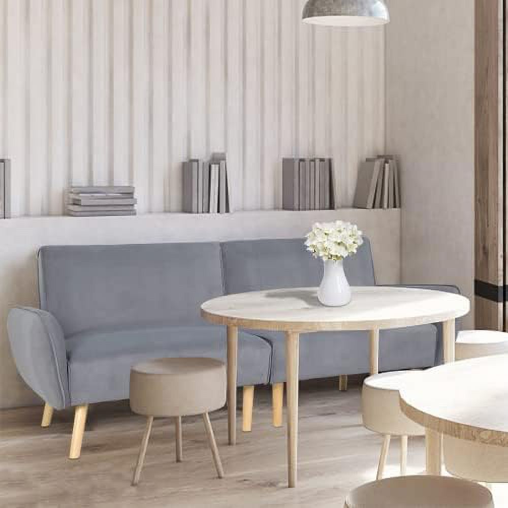 HBBOOMLIFE 70" Fabric Modern Loveseat Sofa & Couch  Metal Frame  2 Seater Couch for Small Space  with Square Arm & 2 Throw Pillows  Livingroom  Seat  (Beige)