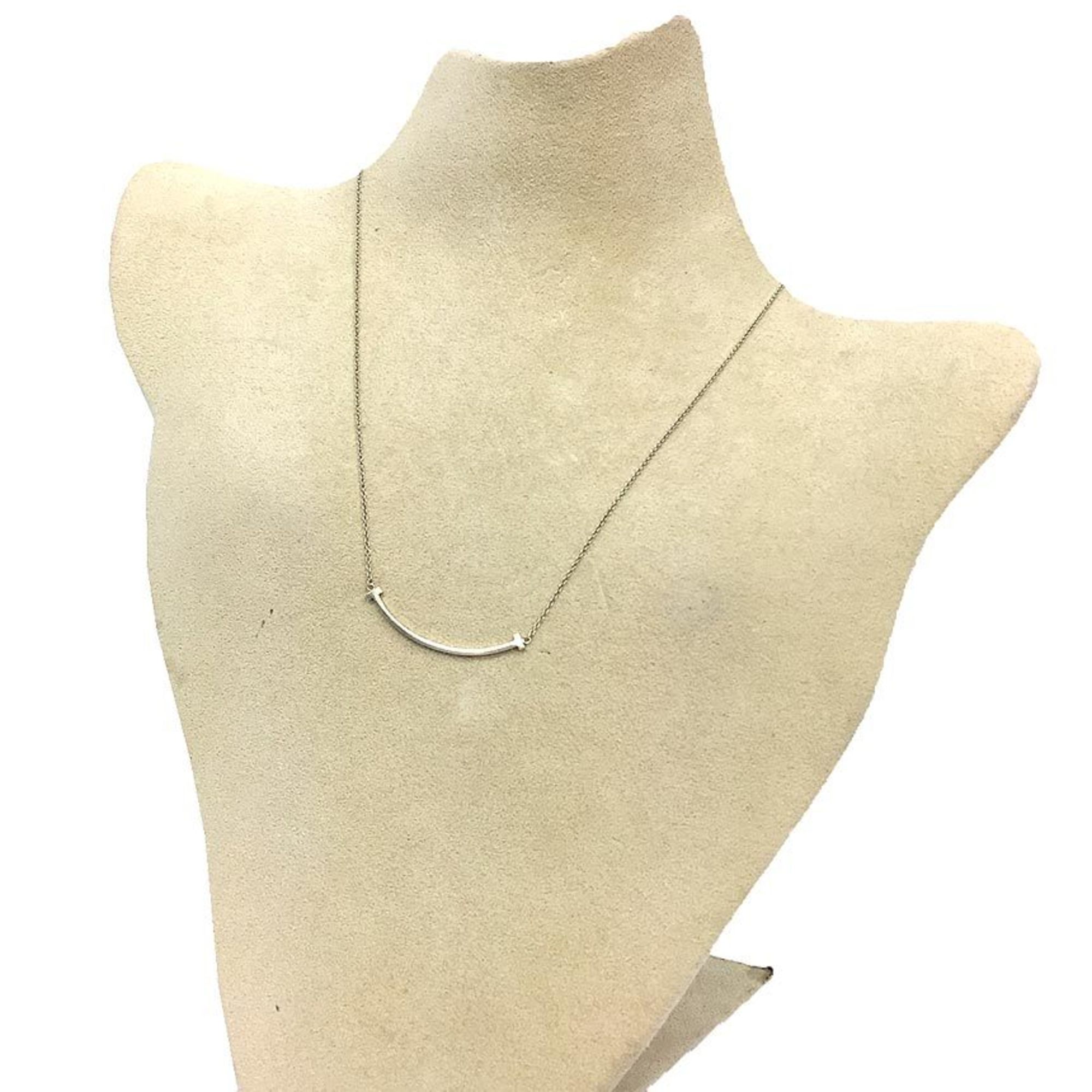 Pre-Owned TIFFANY & Co. Tiffany T Smile Pendant Necklace AG925 Silver aq9392 (Good)