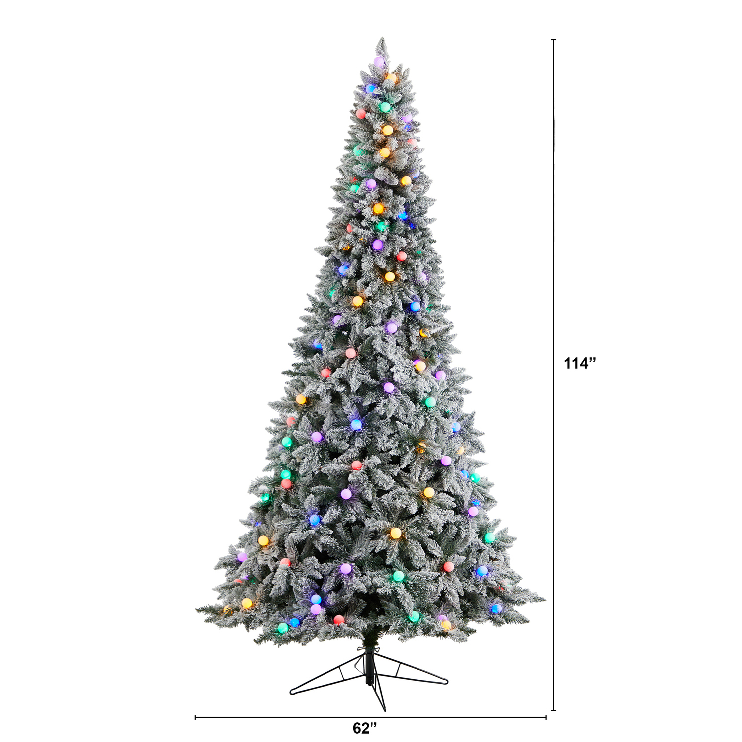 HomeStock 9.5Ft. Lakefront Luxury British Columbia Mountain Fir Artificial Christmas Tree With 150 Multi Color Globe Bulbs And 2297 Bendable Branches