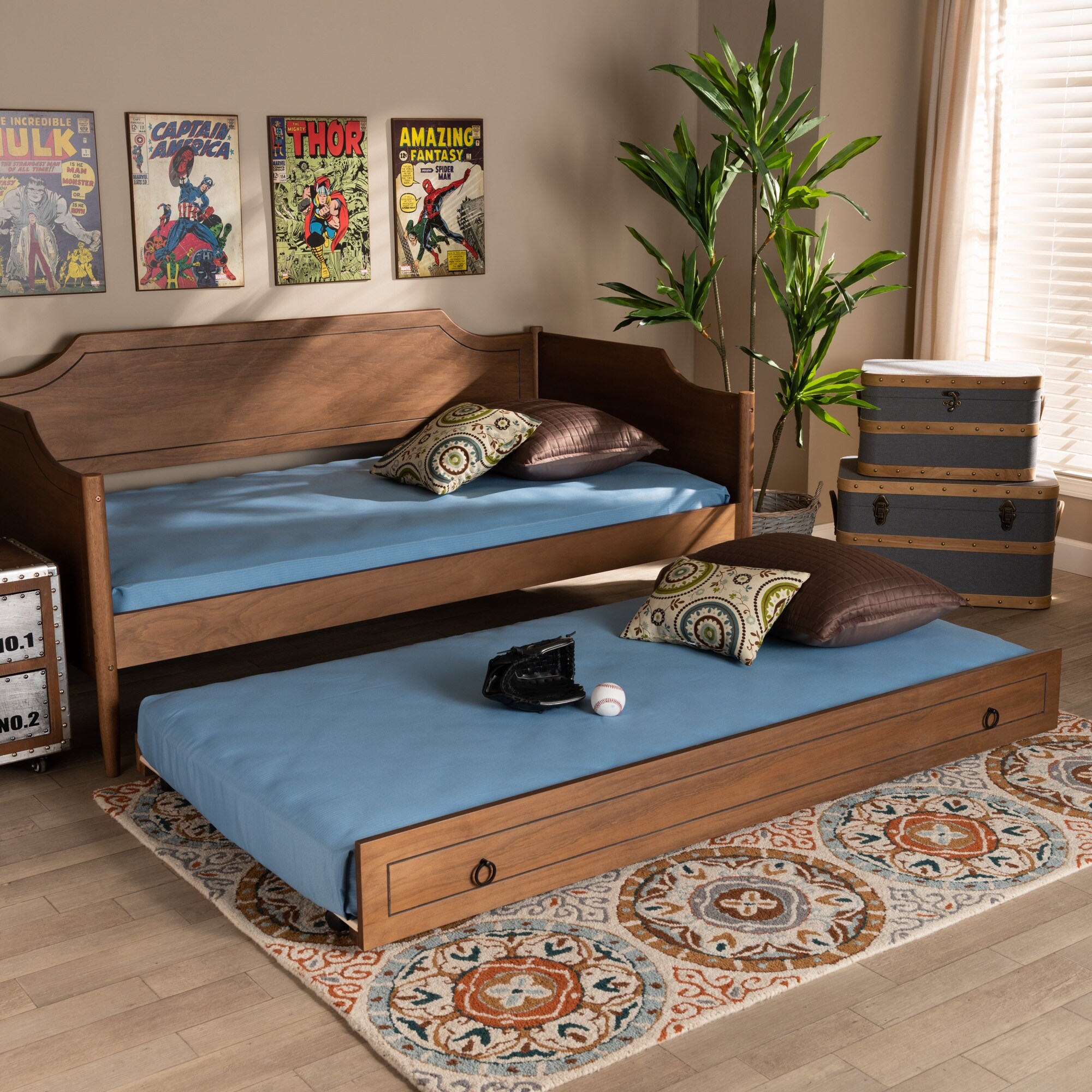 Baxton Studio Alya Classic Traditional Farmhouse Twin Size Trundle White N/A