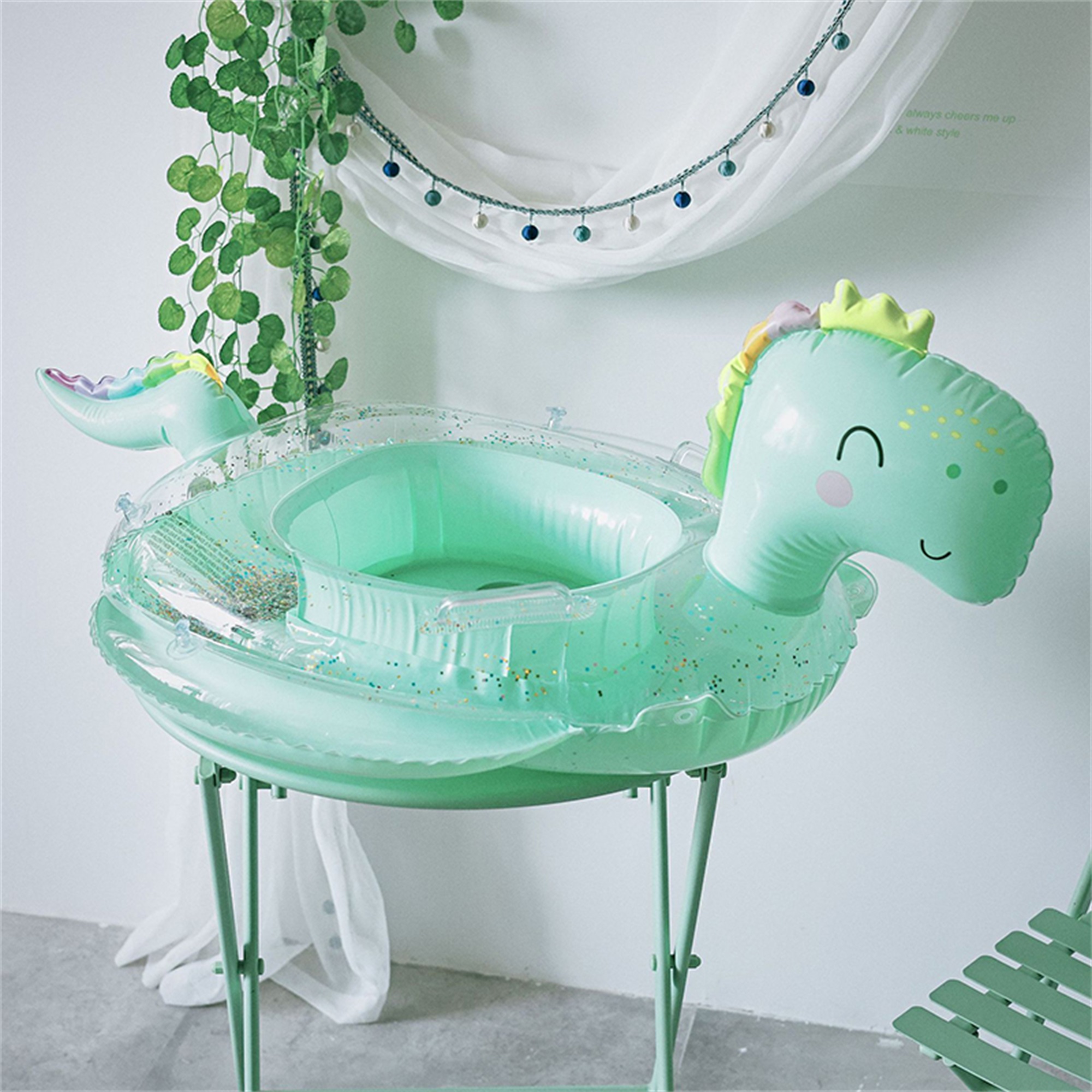 Franhais Inflatable Cartoon Dinosaur Swim Ring, Summer Pool Beach Party Swimming Float Tube, Water Fun Swimming Pool Toys for Kids