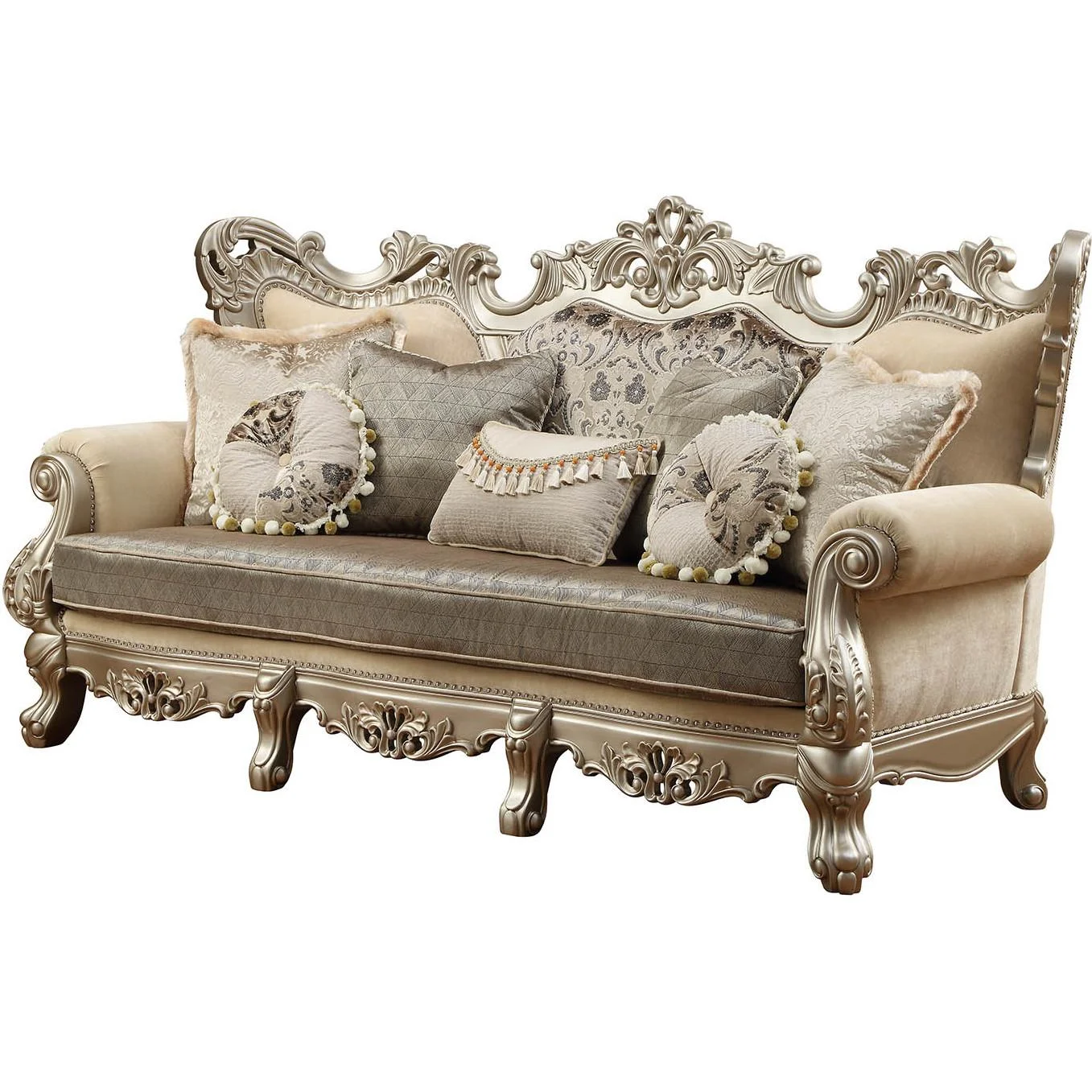 Luxurious Fabric & Champagne Sofa Set 2 Ranita 51040 ACME Traditional Classic