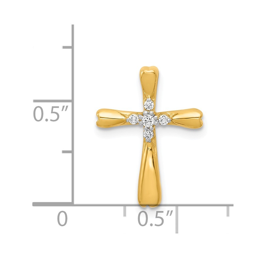 14k Gold Diamond Religious Faith Cross Pendant Necklace Slide Pendant Measures 17x13mm Wide Jewelry Gifts for Women