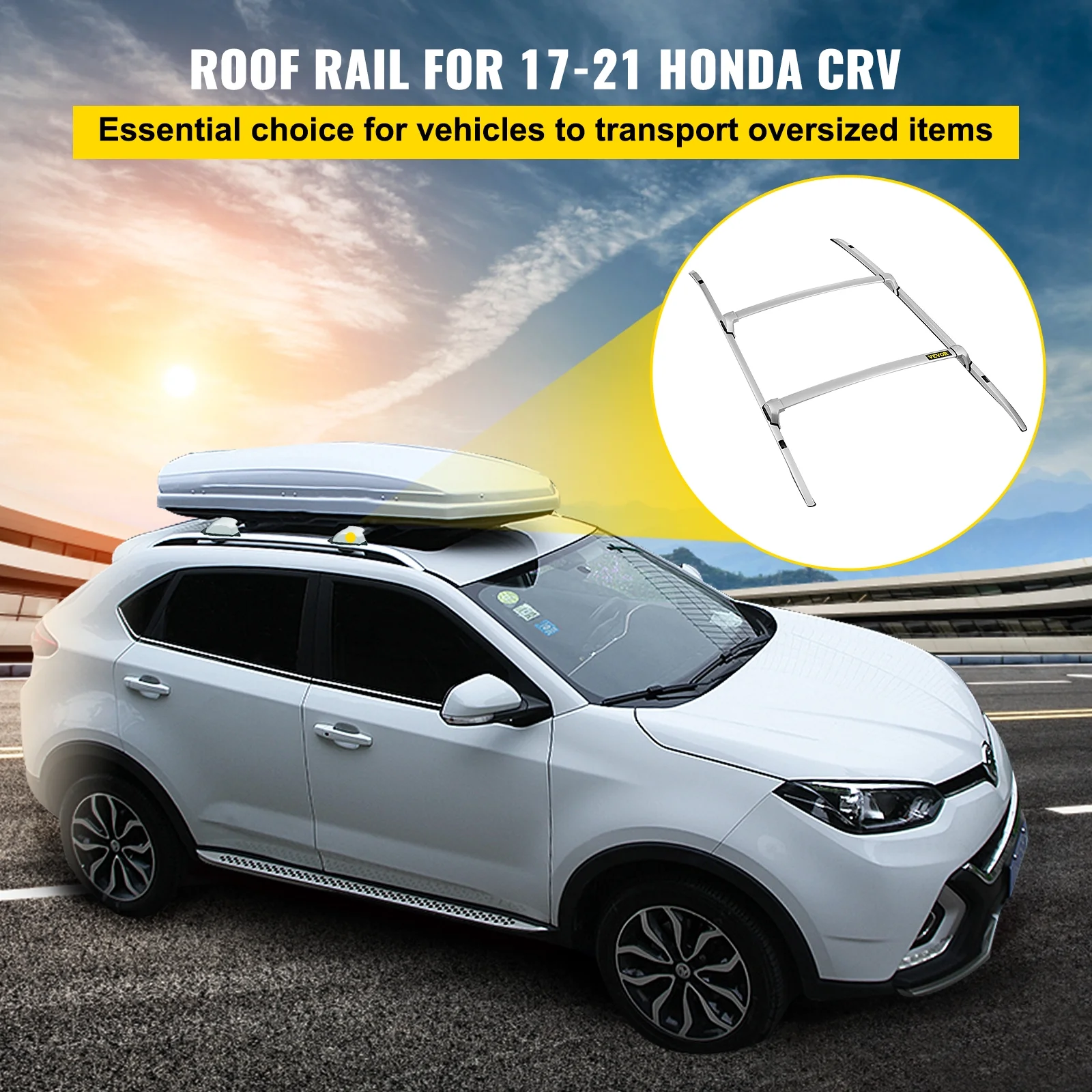 VEVOR Roof Rack 4 Pcs Side Rails + Cross Bars Compatible with Honda CR-V 2017-2020 Rail Silver Roof Rack Crossbars Aluminum Alloy Roof Rack Cargo Carrier Car Luggage Rack Baggage Cross Bar Holder