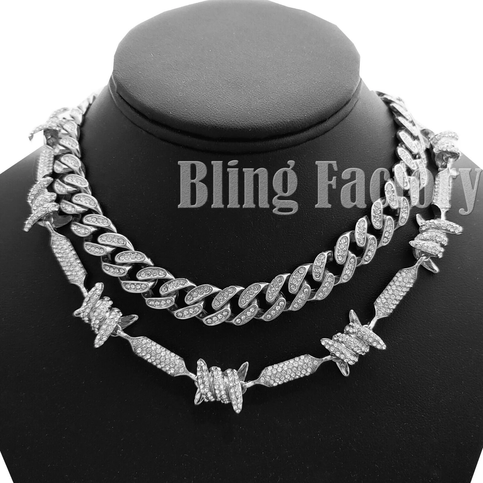 Hip Hop Silver PT Bling Full Iced 18