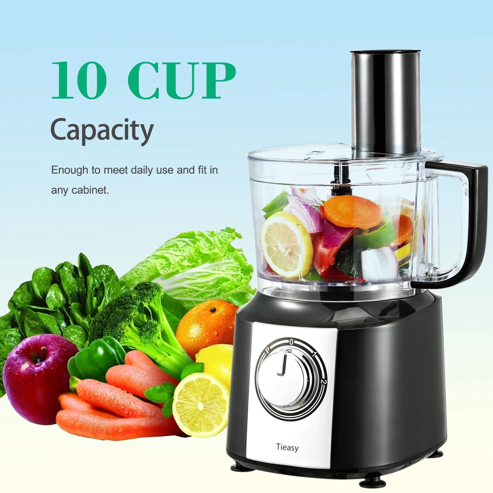 Versatile 600W Compact Food Processor - 10 cup - Unleash Culinary Creativity