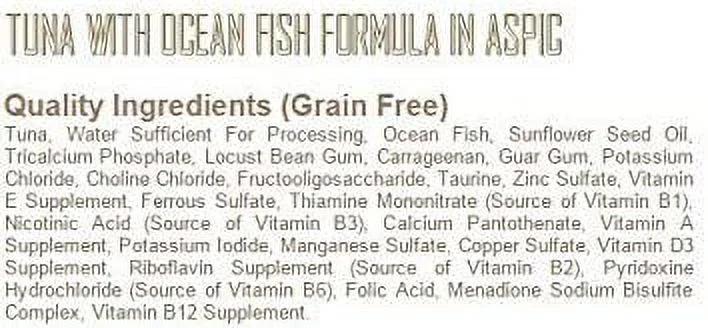 Fussie Cat Premium Grain Free Canned Cat Food 3 Flavor Variety Bundle: (4) Tuna with Chicken, (4) Tuna with Salmon and (4) Tuna with Ocean Fish, 2.82 Oz Each (12 Cans Total)