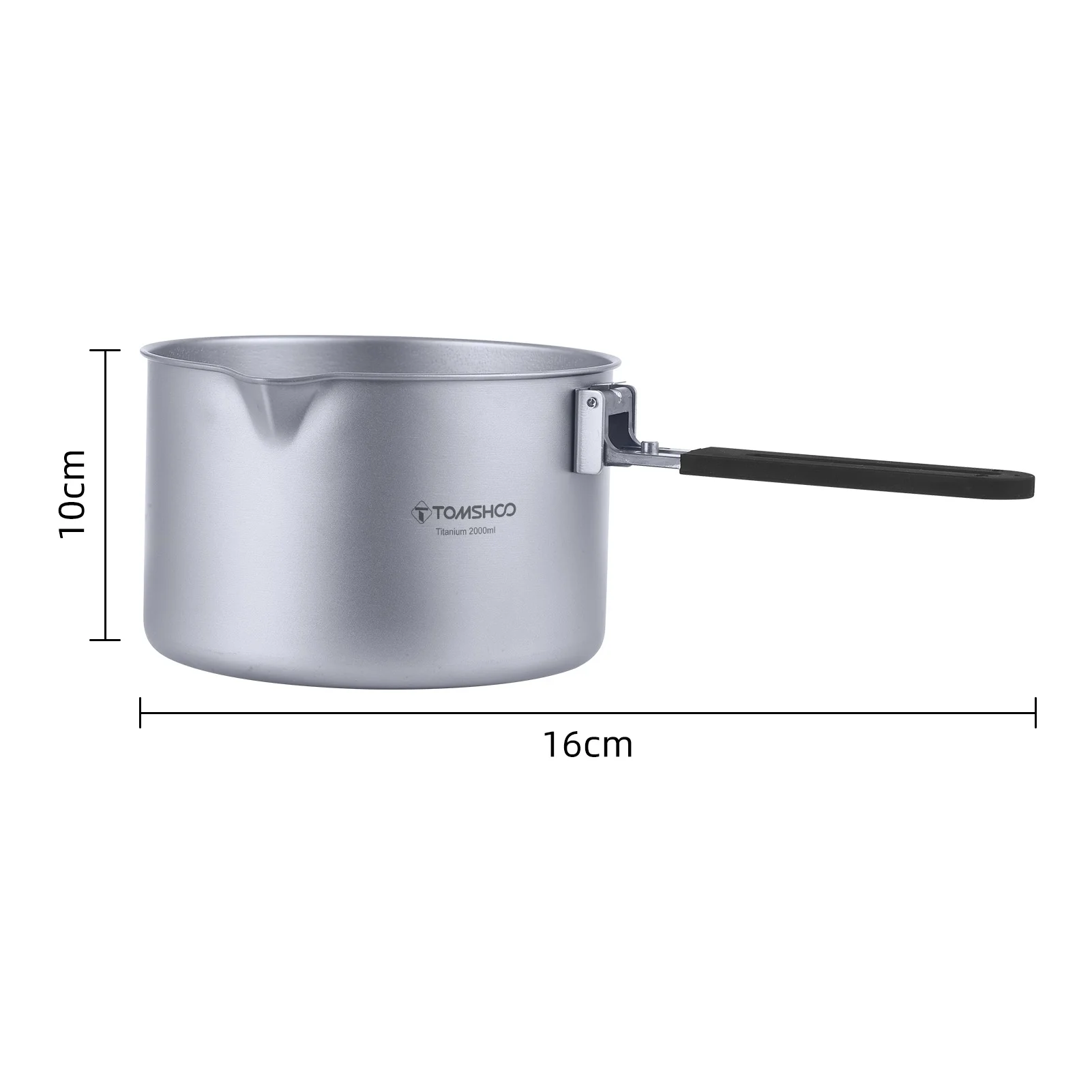 TOMSHOO Camping Soup Pot with Lid, 2L Portable Cooking Stock Pot, Collapsible Handle, Universal Fit All Stove