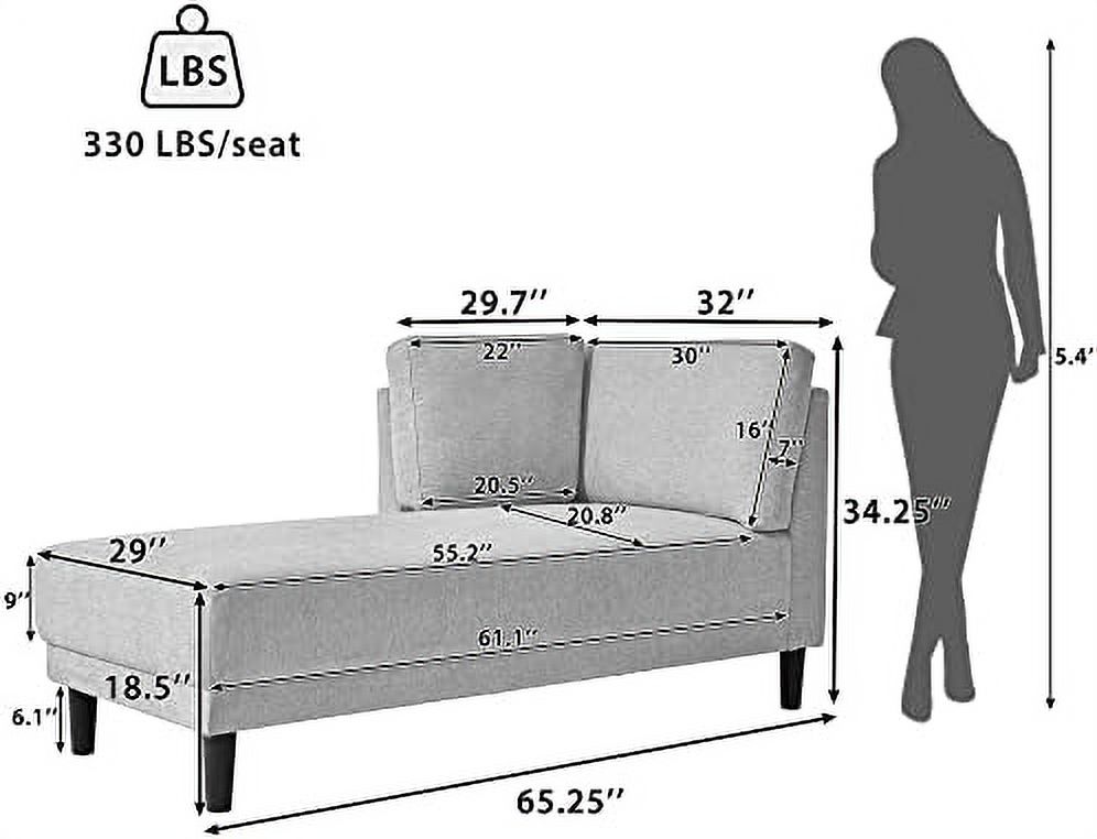 NLIBOOMLife 58" Velvet Chaise Lounge  Button Tufted Arm Facing Lounge Chair with Nailhead Trim & Solid Wood Legs for Living Room or Office  Sleeper Lounge Sofa  Black