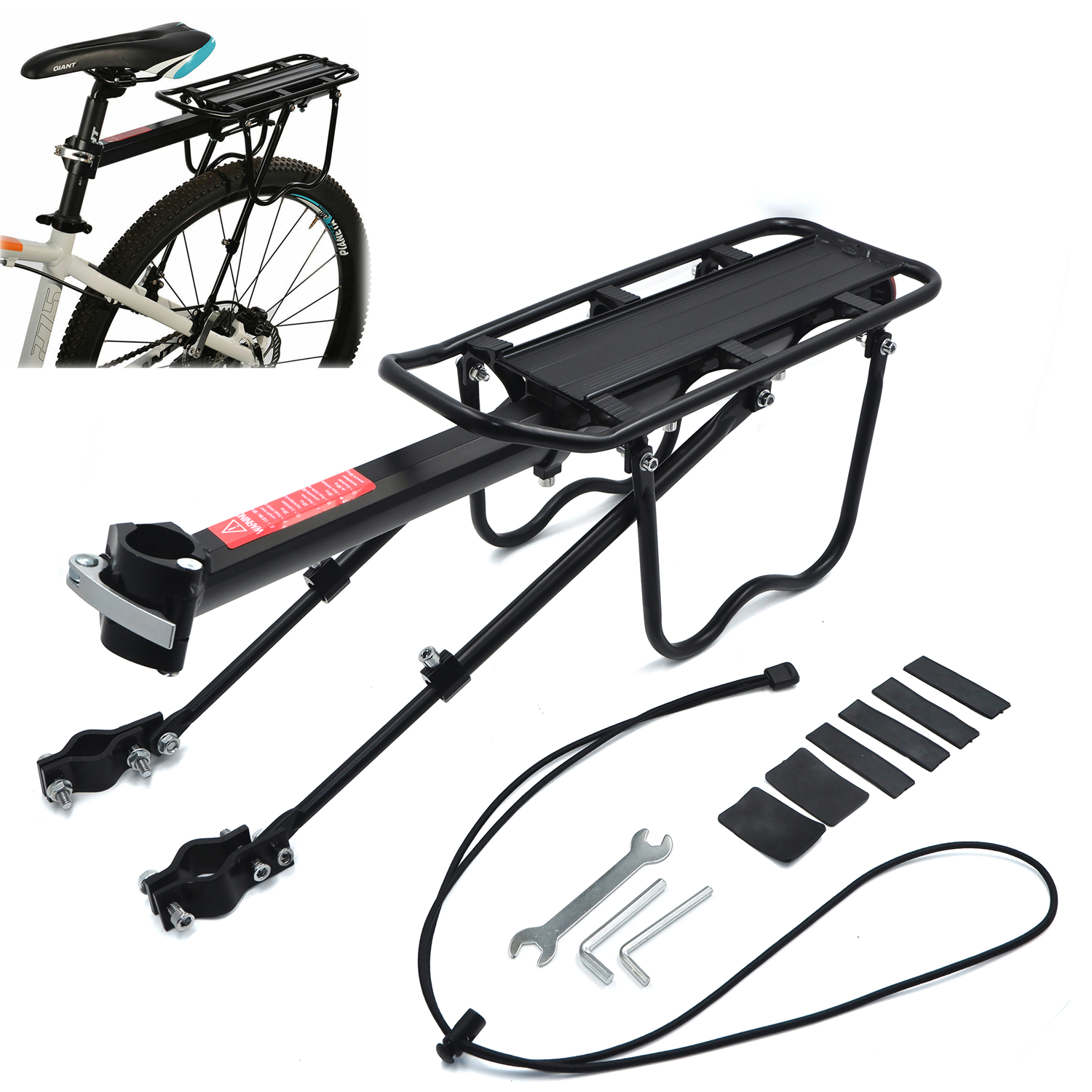 Metal Bicycle Mountain Bike Rear Rack Seat Mount Pannier Luggage Carrier Up30KG