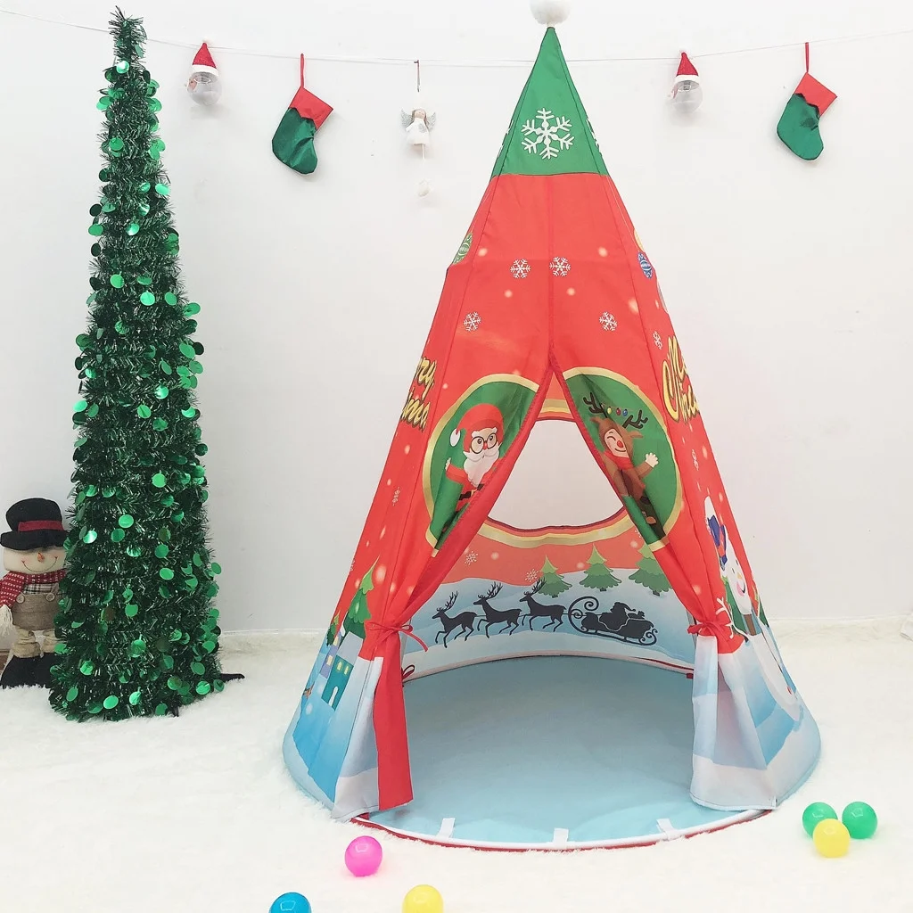 Mnycxen Simulation Home toy Christmas Tent Kids Teepee Tent 5' Children indian Play Tent Playhouse Children