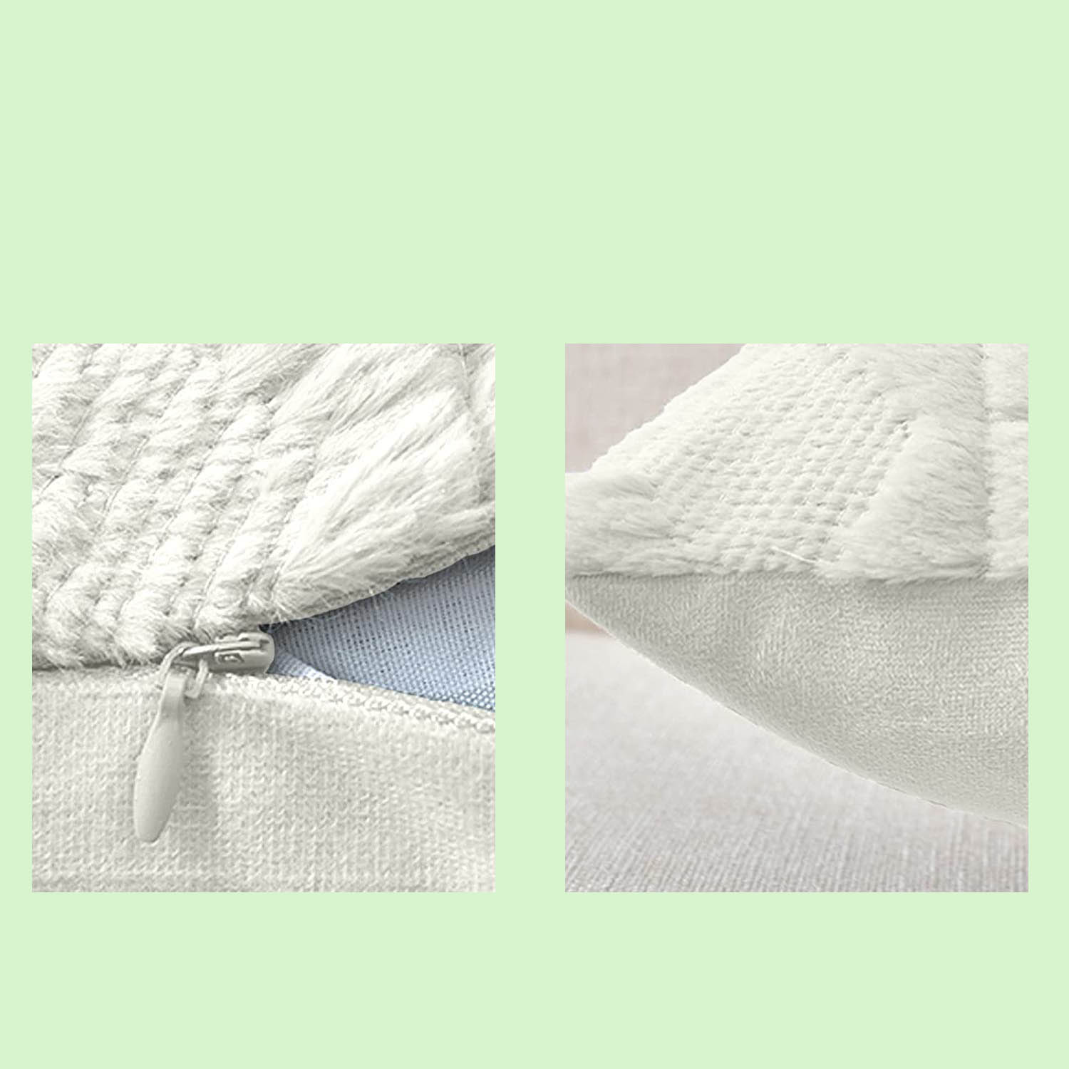 Throw Pillow Covers 20x20, Decorative Pillow Case Cushion Cover with Velvet Luxury Soft Plush Short Wool for Couch Sofa Bedroom Car, Set of 2