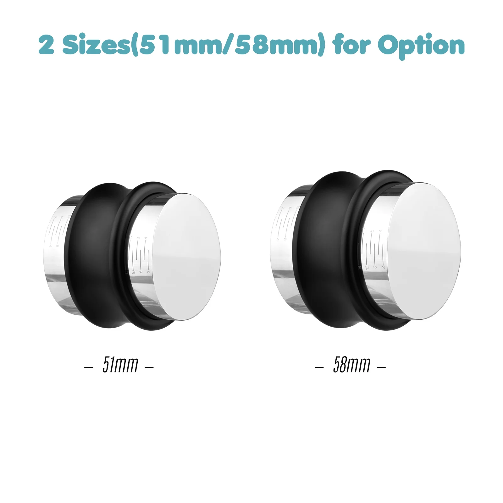 Dazzduo Coffee Tamper,Steel Dual Head Dual Head Coffee Coffee Tamper Stainless 58mm 2-in-1 Coffee Tamper Adjustable Espresso Hand Head Coffee Adjustable Hand Tamper Coffee Stainless Steel Dual