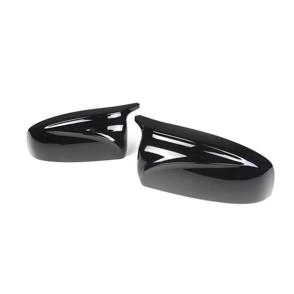 ALLTIMES Rear View Mirror Covers Cap Cover for BMW X5 X6 E70 E71 2007-2013, Glossy Black Durable ABS Plastic, Direct Replacement
