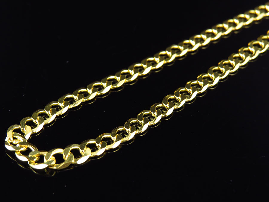 Yellow Gold Finish Sterling Silver 4MM Miami Cuban Link Chain Necklace 18