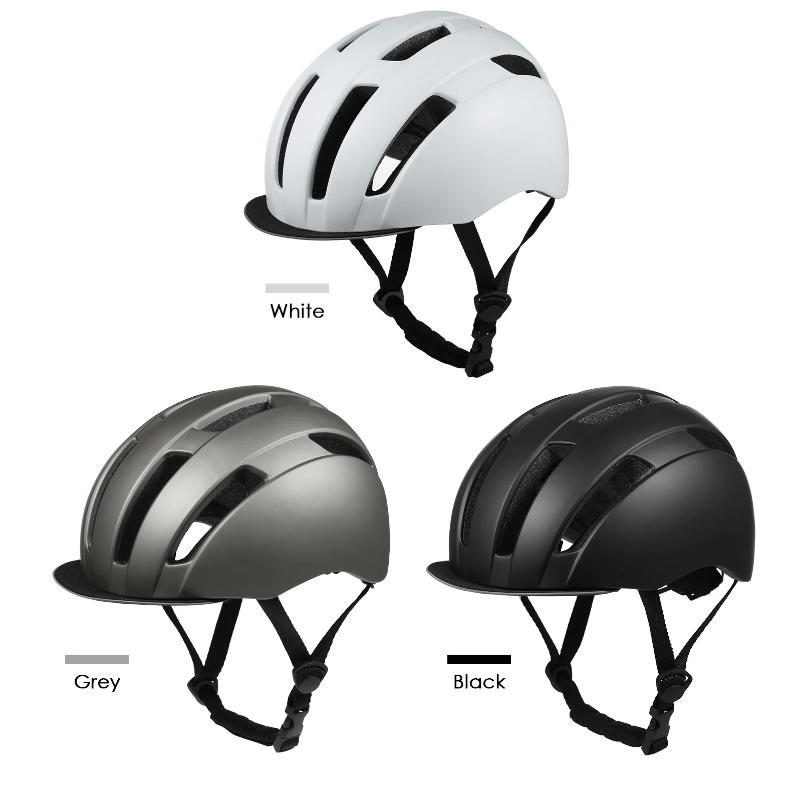 Bike Helmet with Detachable Cap-style Visor Men Women Breathable Bicycle Helmet
