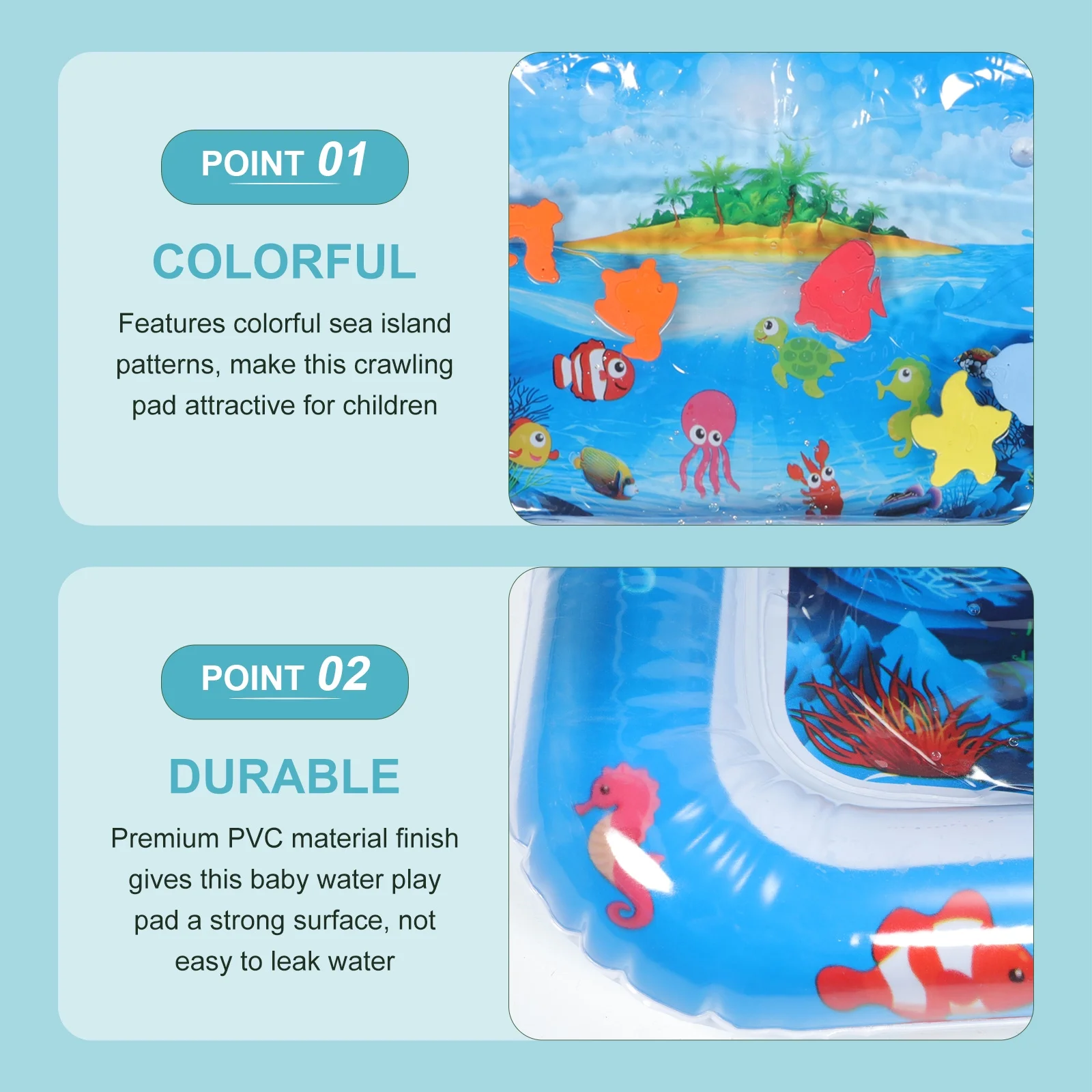 Inflatable Pad Water Newborn Play Mat Childrens Toys Baby Crawling Pads Brain Stimulating for Babies Tummy Time Pvc