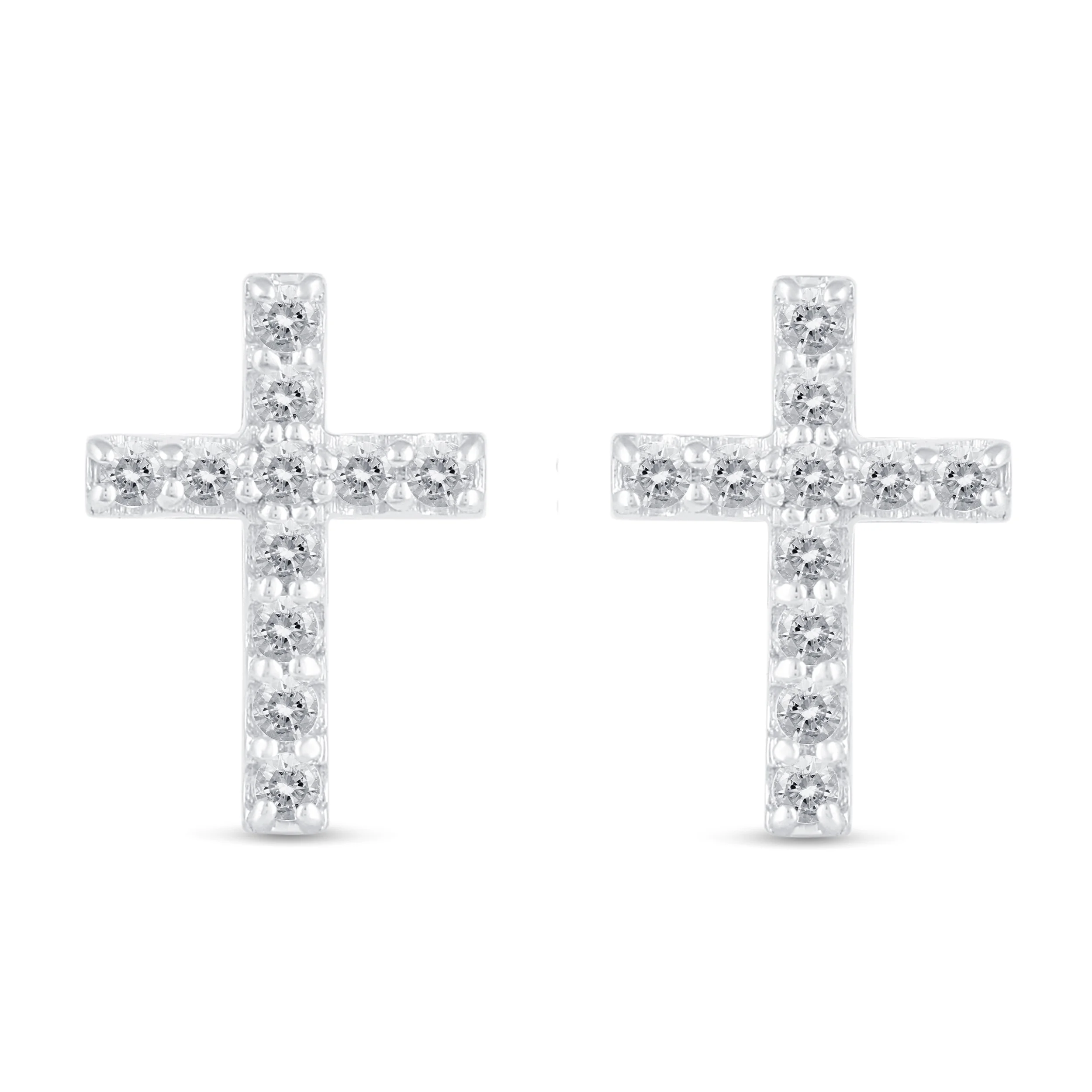 1/4 CTW Real Diamond Stud Earrings set in 925 Sterling Silver