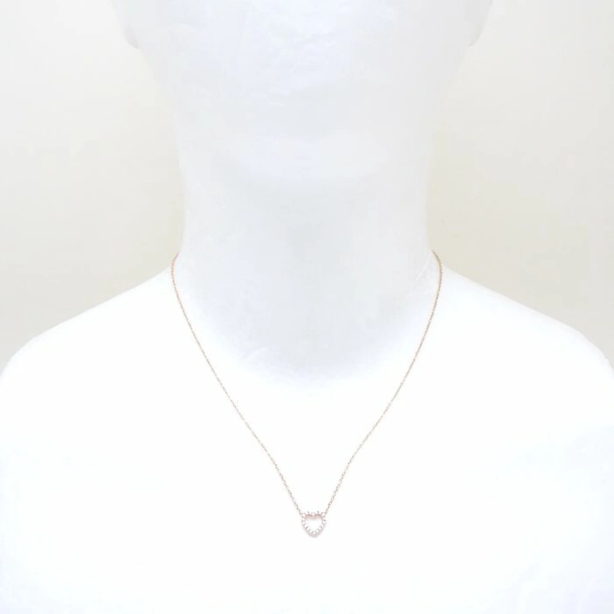 Pre-Owned TIFFANY&Co. Tiffany Metro Heart Necklace Diamond 750PG Pink Gold K18RG Rose 290936 (Good)