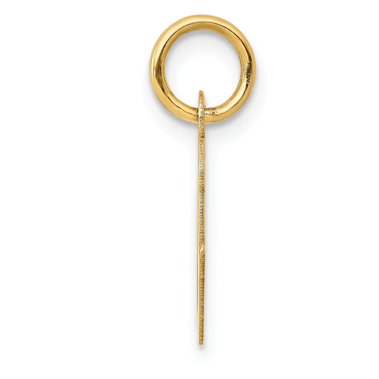 Carat in Karats 14K Yellow Gold Small Script Letter O Initial Pendant Charm